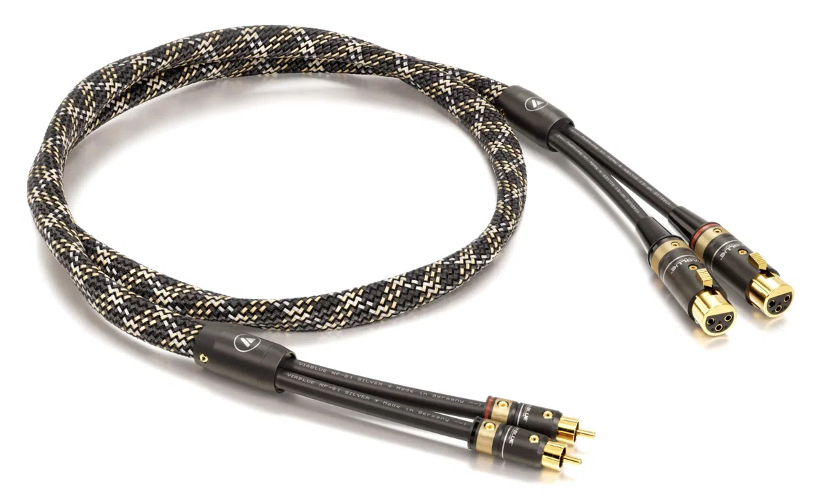 VIABLUE WYPRZEDAŻ/STARA SERIA/WYPRZEDAŻ NF-S1 SILVER QUATTRO kabel Cinch-XLR żeński * analogowy/NF * kabel audio * TWIST * 1 sztuka * 4-krotna osłona * złącze T6s Cinch/XLR-F * 300 cm * 3.0 m
