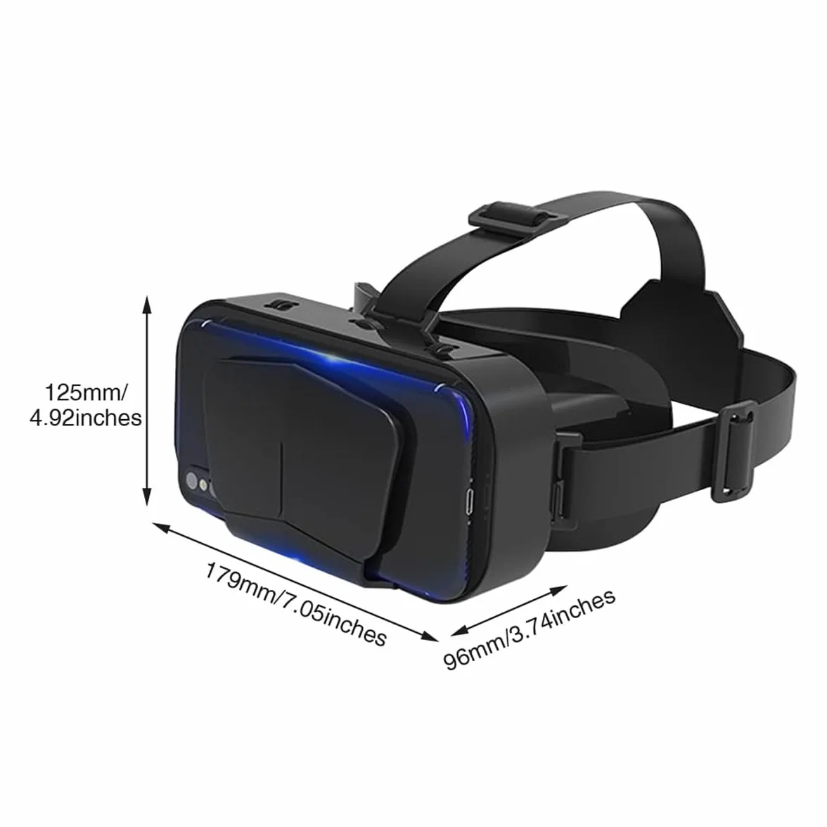 3D okulary VR wirtualna rzeczywistość zestaw słuchawkowy Obsługa 360° Panorama duży ekran An-Ti Bluelight Regulowana odległość źrenic dla filmów i gier