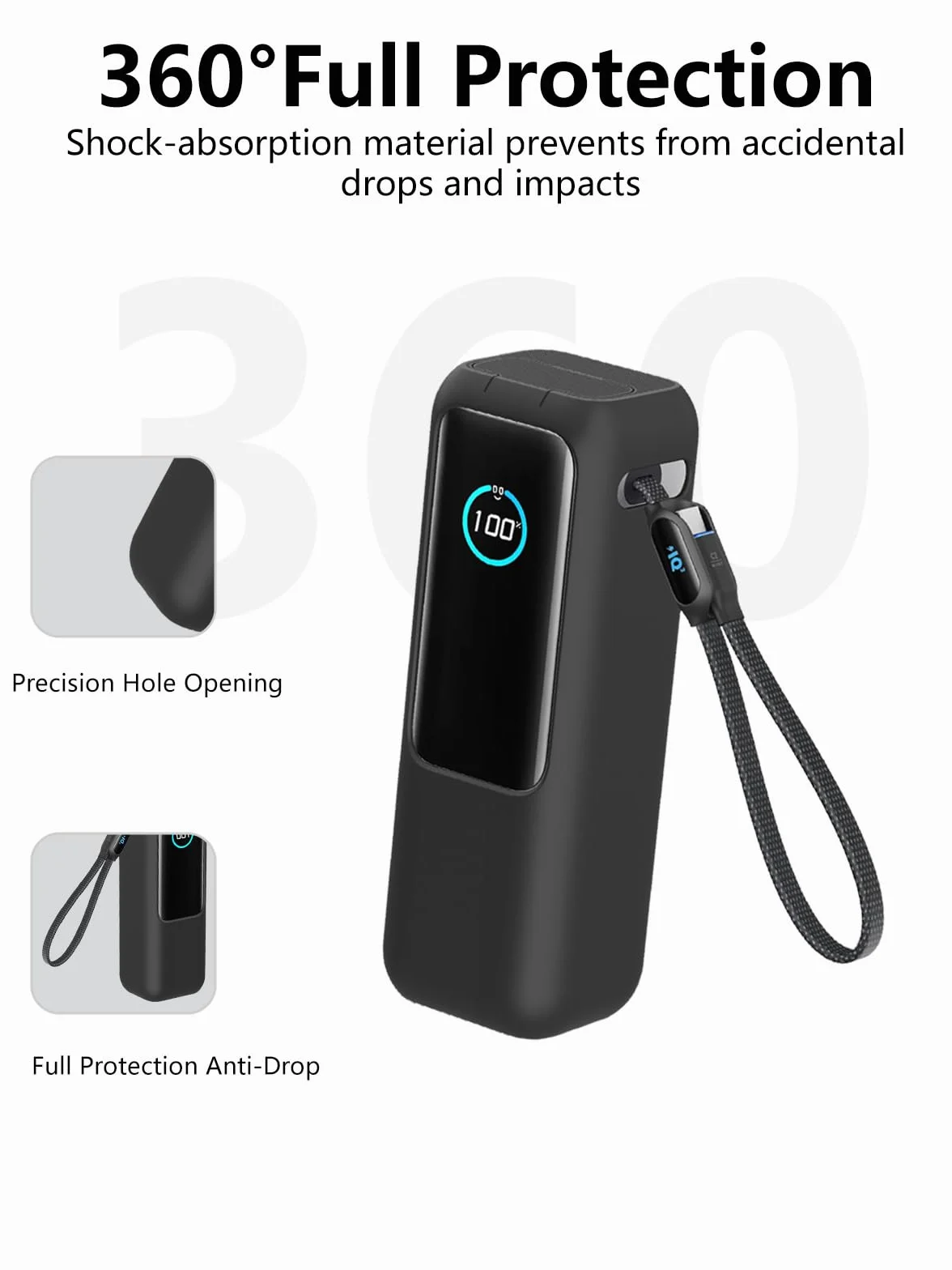 Silikonowe etui ochronne do laptopa Anker Power Bank 165 W (25000 mAh) - odporne na wstrząsy, odporne na zarysowania, antypoślizgowa konstrukcja, zmywalne, wygodne do trzymania, czarne