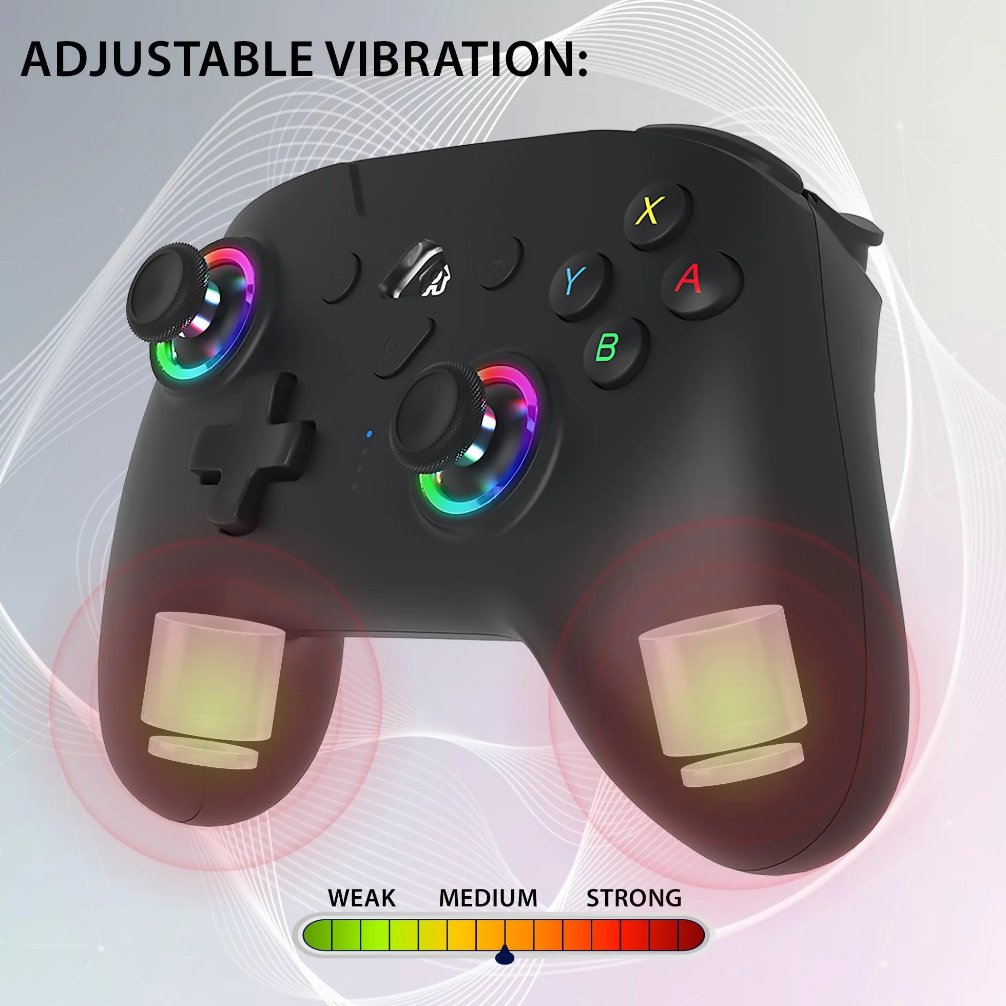 Subsonic Bezprzewodowy kontroler Bluetooth do Switch OLED – diody LED, wibracje, 6-osiowy żyroskop, czarny