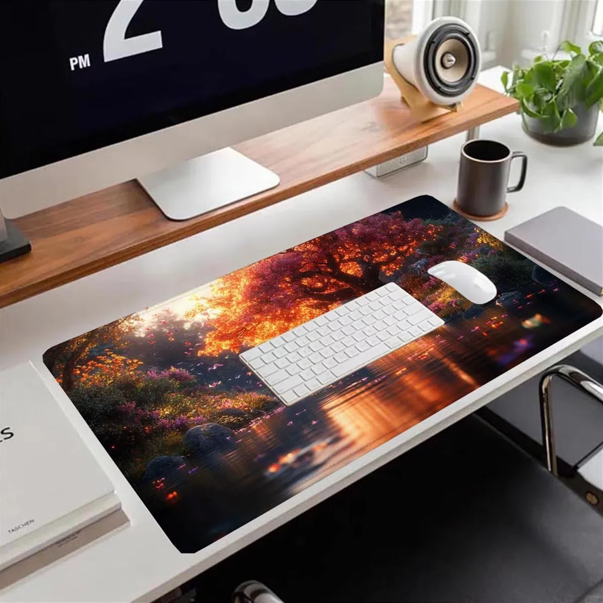 Gamingowa podkładka pod mysz 1200 x 600 x 3 mm, XXL, wodoszczelna, odporna na ścieranie, ze zszytymi krawędziami, kolorowa podkładka na biurko, poprawia prędkość i precyzję, do komputera, laptopa