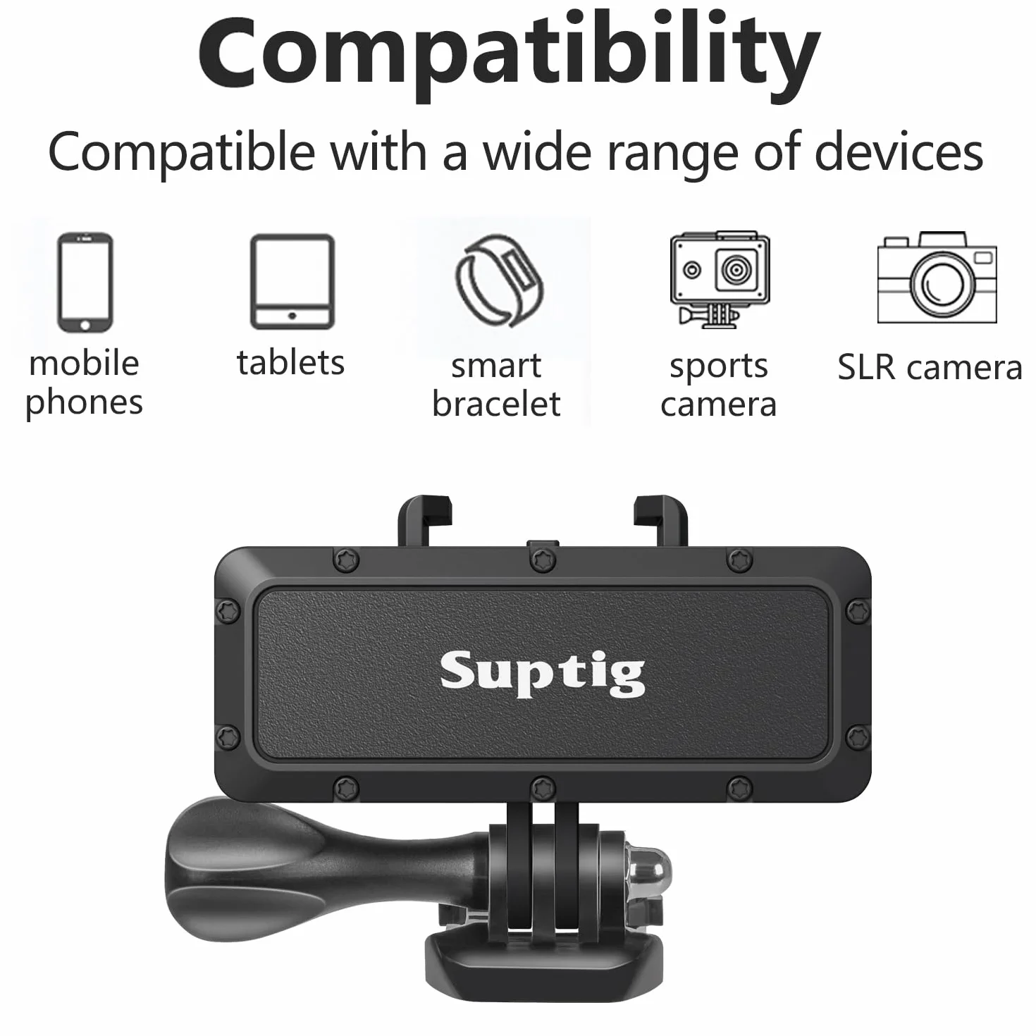 Suptig Przenośna ładowarka, zewnętrzna bateria, kompatybilna z GoPro Hero 13, Hero12, Hero11, Hero10, Hero9, 8, 7, 6, 5, 4, 3, 3+, Hero Session, DJI osmo, Insta 360