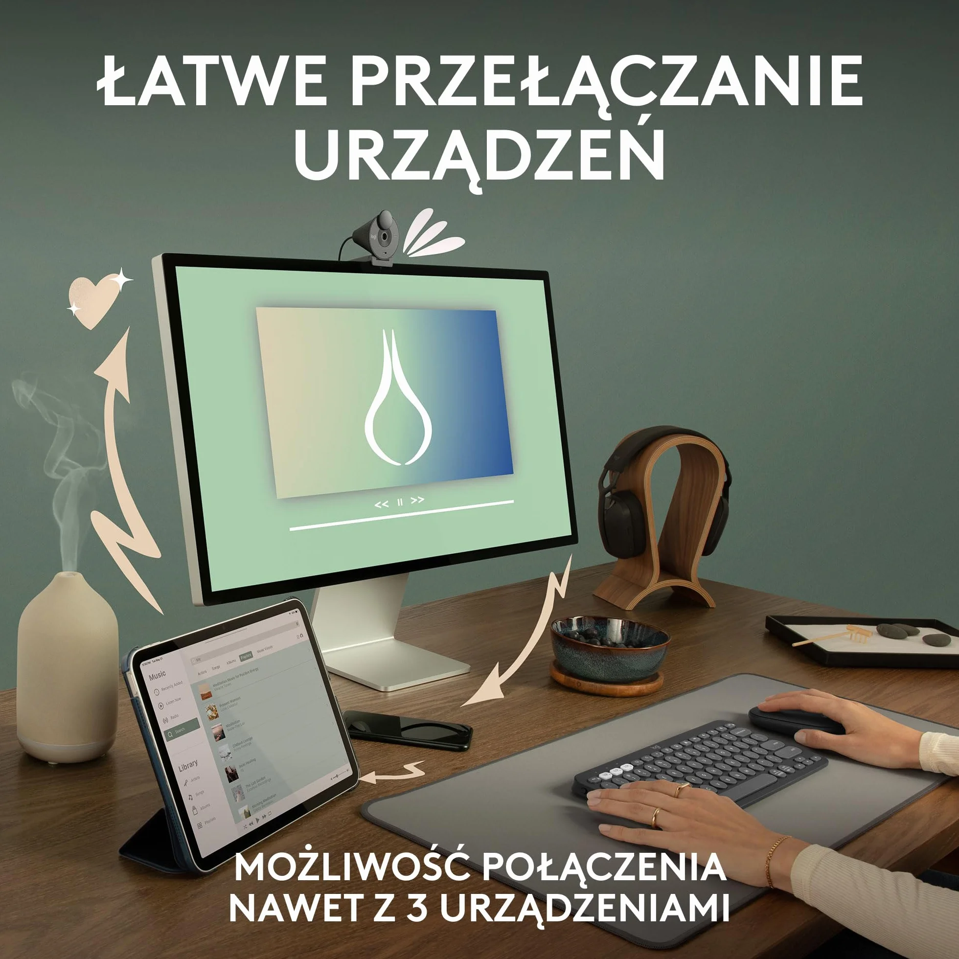 Logitech Pebble 2 M350s Bezprzewodowa Mysz Bluetooth Smukła Lekka Grafit