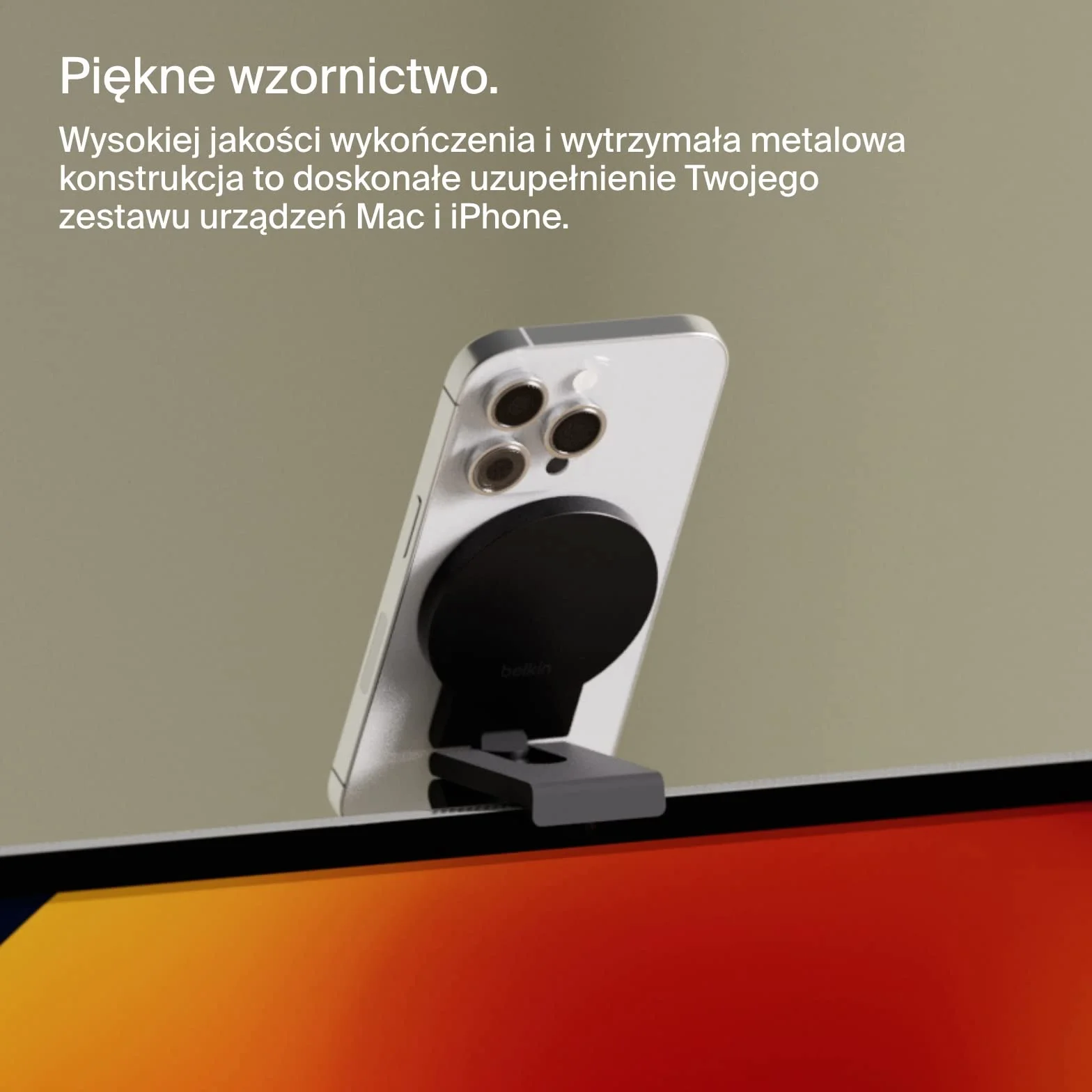 Belkin iPhone MagSafe Continuity Camera Mount for Mac Desktops & Displays, Compatible with iMac 2017 & Later, iMac Pro 2017, Studio Display, Pro Display XDR, iPhone Series