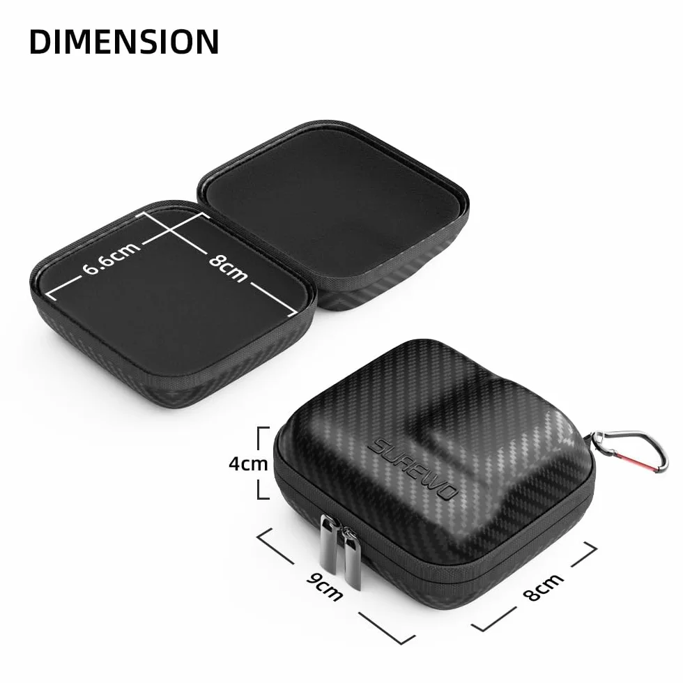 Mini torba do przenoszenia GoPro Hero 9/8 czarna, twarda torba podróżna kompatybilna z GoPro Hero 9/8/7/6/5 czarna, DJI Osmo Action, AKASO/Campark/YI Action Camera and More (czarna, mini), Black, Mini