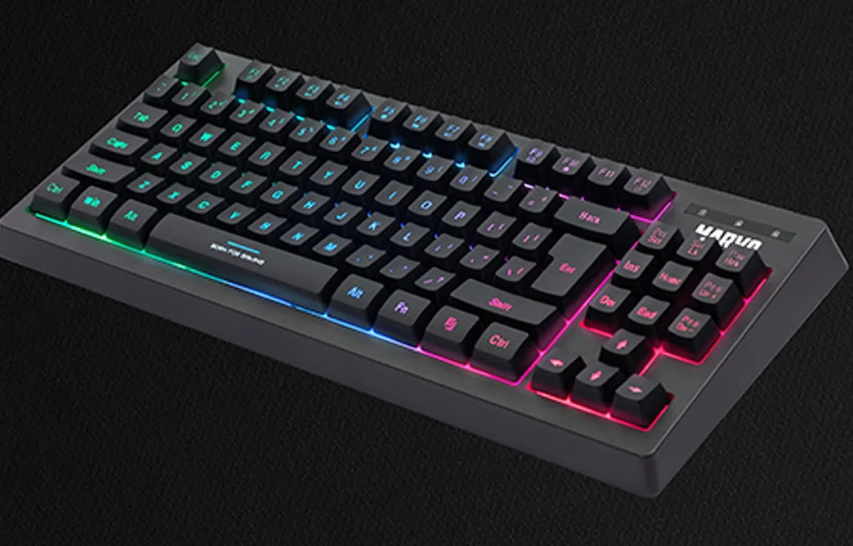Marvo K607 przewodowa 87 klawiszy, 3-kolorowe podświetlenie LED, pełna ochrona przed duchem, kompaktowa konstrukcja TKL układ membranowa klawiatura do gier, czarna
