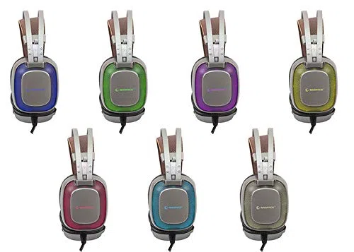Rampage SN-RW77 PRESTIGE metaliczny szary USB 7.1 ergonomiczne słuchawki gamingowe zestaw z ukrytym mikrofonem
