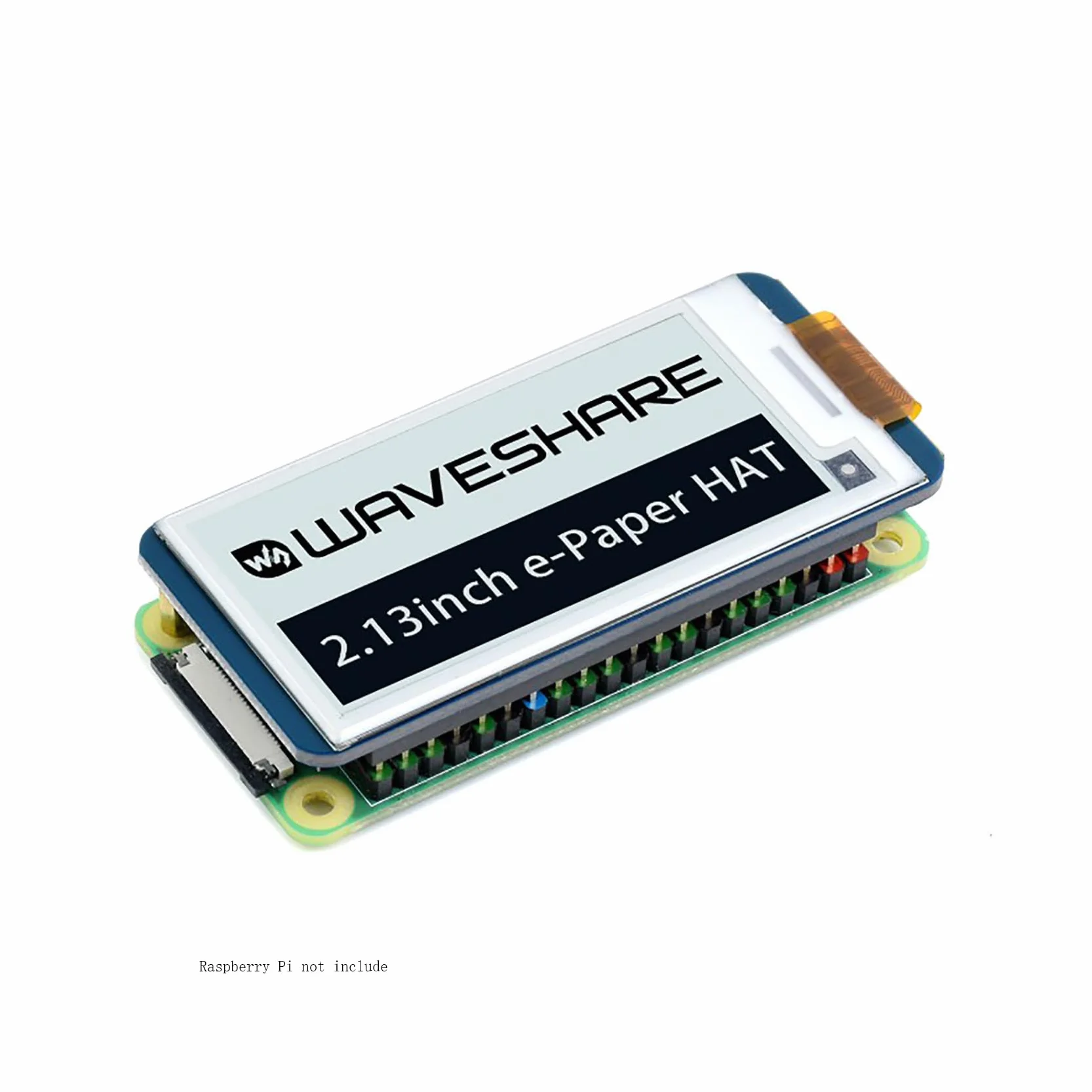 Waveshare Rozdzielczość 250 x 122, 2,13 cala, wyświetlacz e-papierowy, HAT, ekran E-Ink, moduł LCD, interfejs SPI z wbudowanym kontrolerem do Raspberry Pi 2B 3B 3B+ 4B Zero W/Ardui/STM32/Jetson Nano
