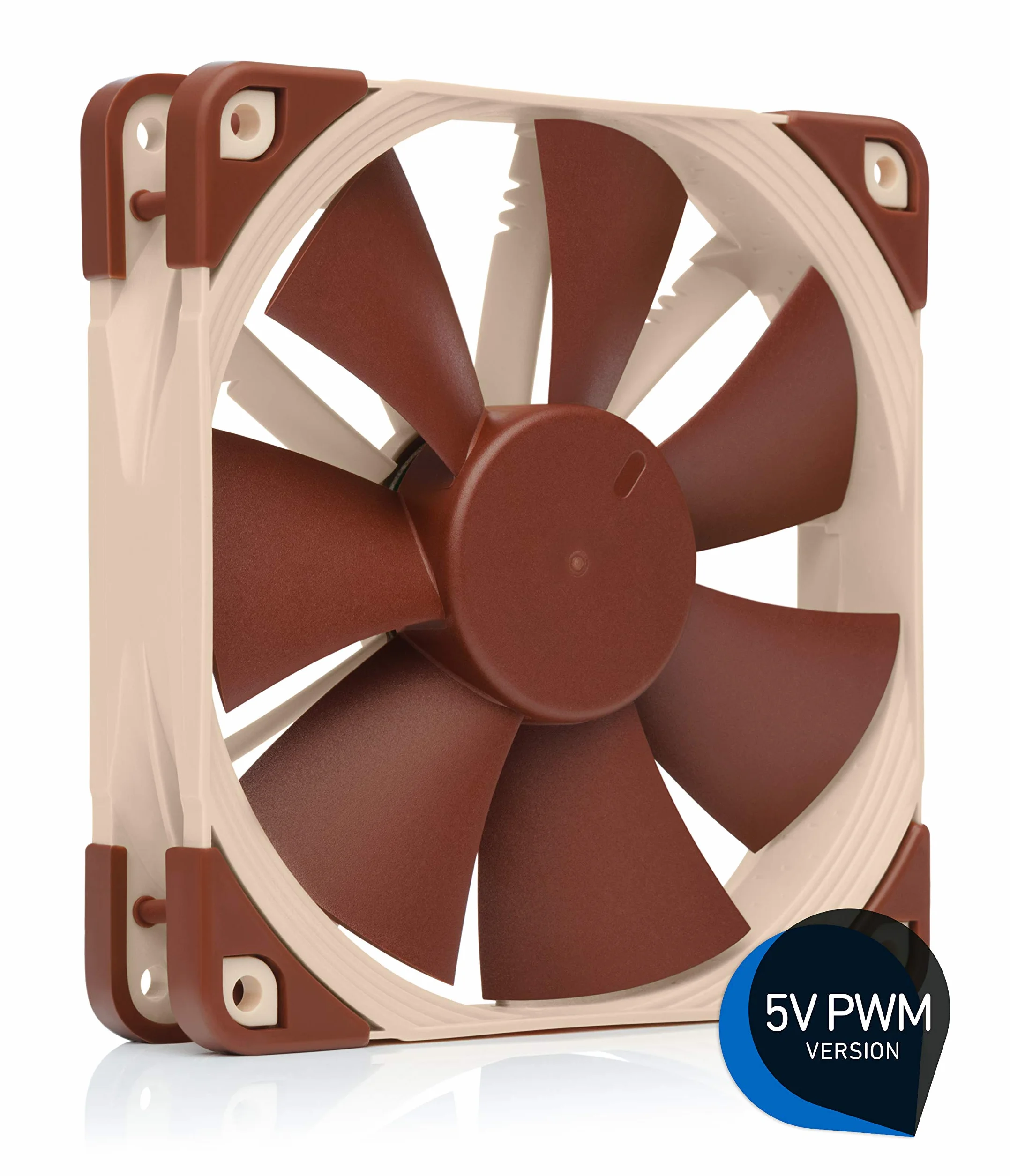 Noctua NF-F12 5V PWM, 4-Pinowy, Zasilany Napięciem 5 V Cichy Wentylator Klasy Premium z Adapterem do Zasilania Przez USB (120 mm, Brązowy)