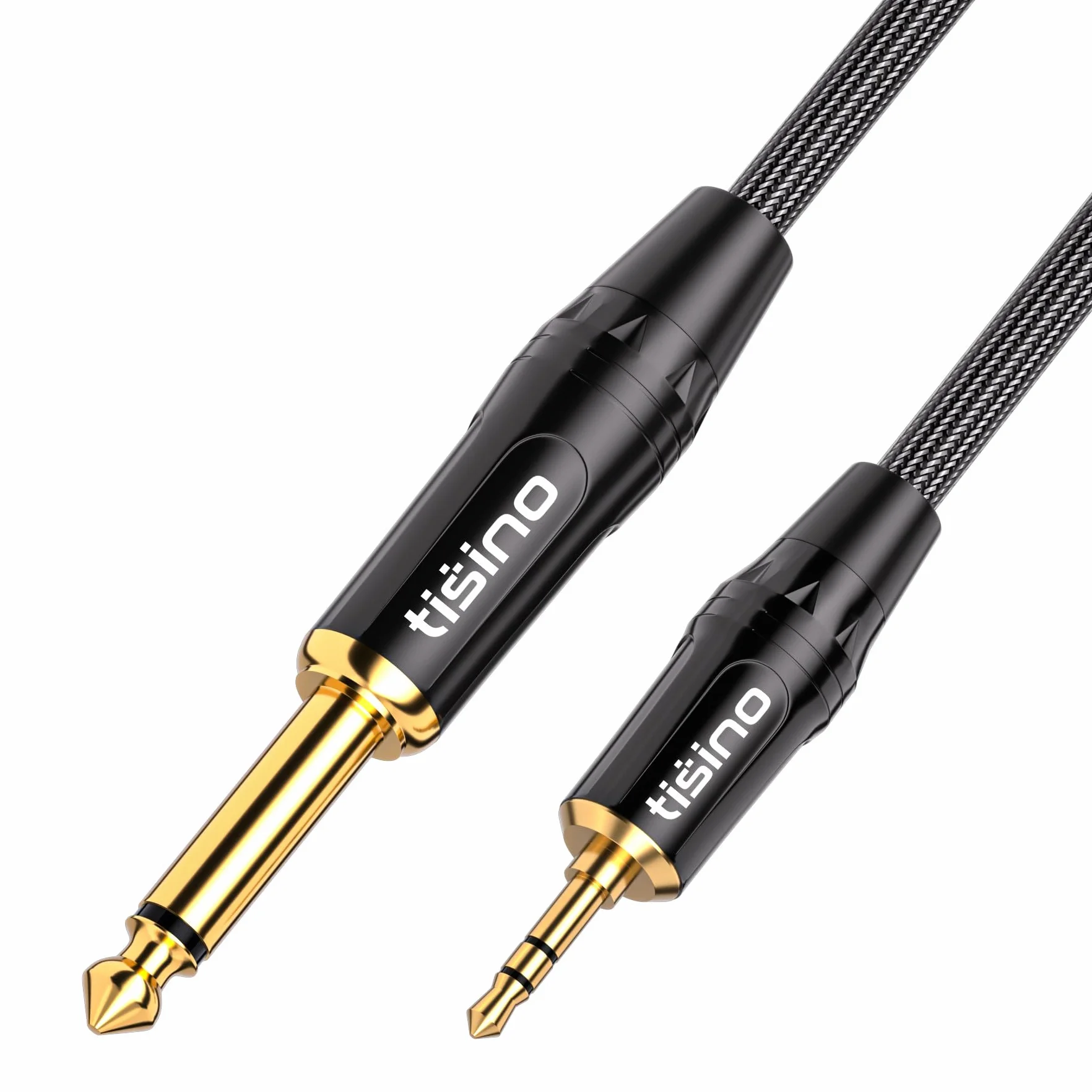 TISINO Kabel Interconnect Jack TS Mono 6,3 mm do TRS Mini Stereo 3,5 mm 2 m
