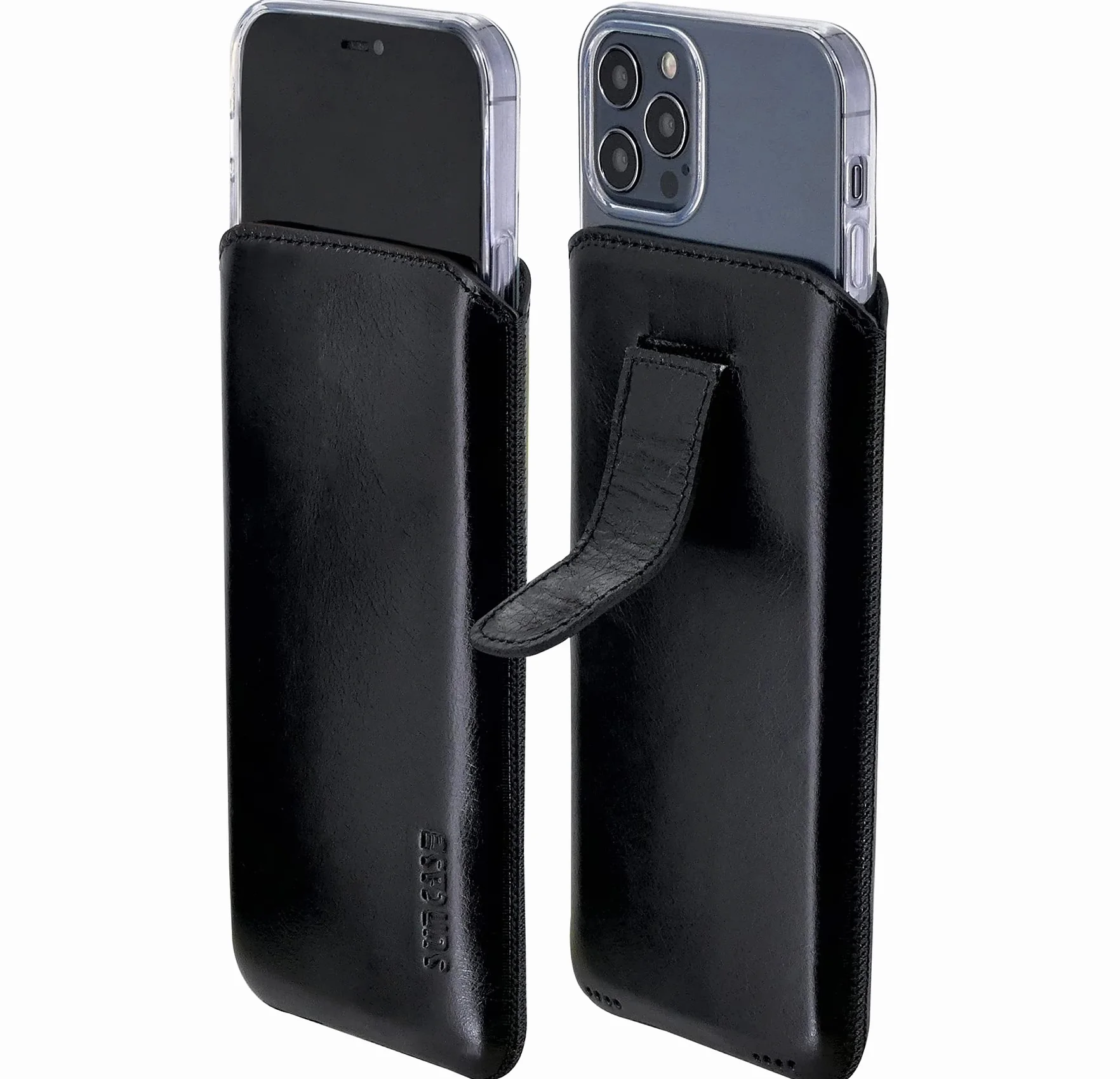 Etui kompatybilne z iPhone 16 Pro Max 6,9 cala czarne skórzane z klapką bumper