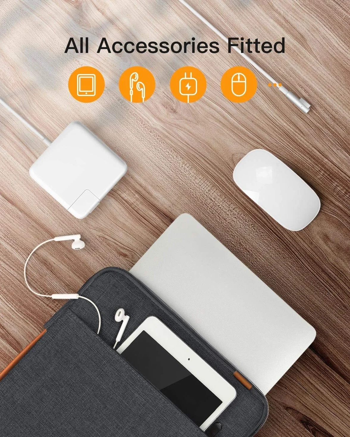 Inateck Etui na laptopa o wszechstronnej ochronie 360°, kompatybilne z MacBook Air 13 M5 2026, M4 2025, M3/M2/M1 2012-2024, MacBook Pro 13 2012-2022