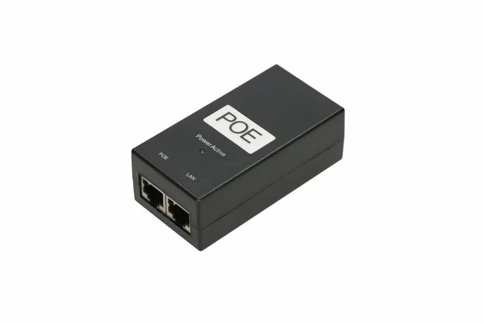 Extralink POE-24-24W G, PoE Injector Gigabit, 24V, 1A, 24W, w tym kabel, 10/100/1000, zabezpieczenie przeciwzwarciowe i przepięciowe, dwa porty RJ-45, adapter PoE, PoE Injector, pasywny