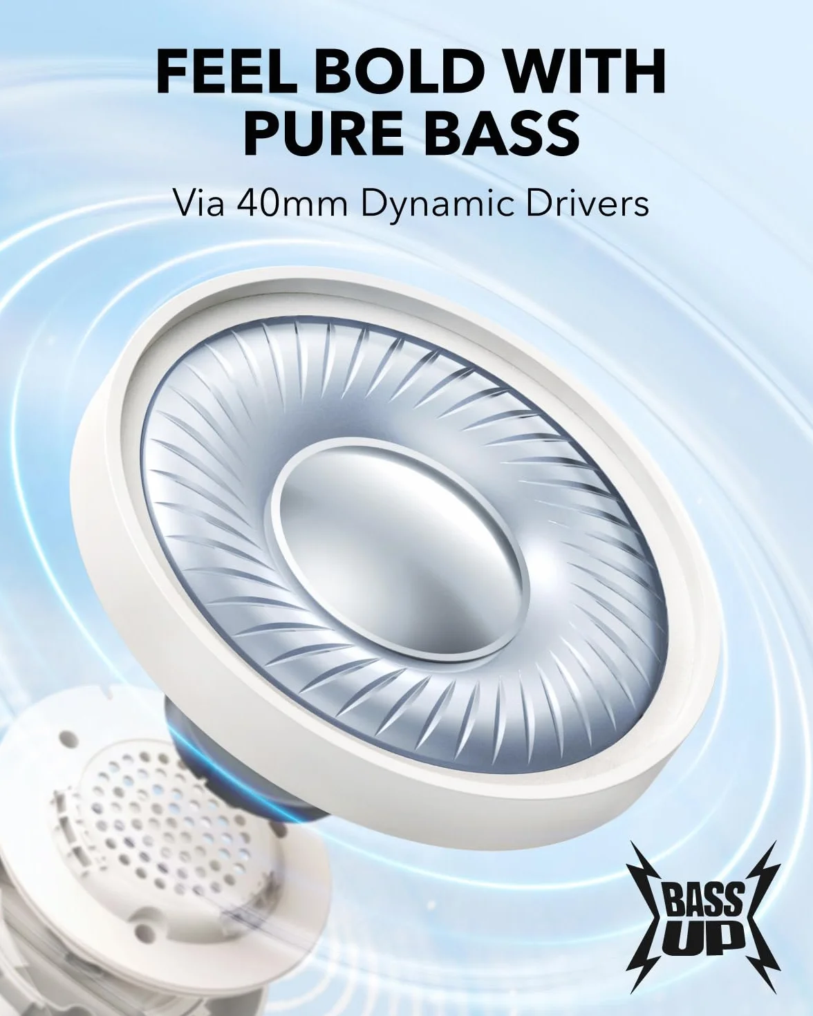 soundcore H30i(odnowiona) Bezprzewodowe słuchawki nauszne z możliwością złożenia z czystym basem, czas odtwarzania 70 h, Bluetooth 5.3, lekkie i wygodne, łączność z aplikacją, połączenie wielopunktowe