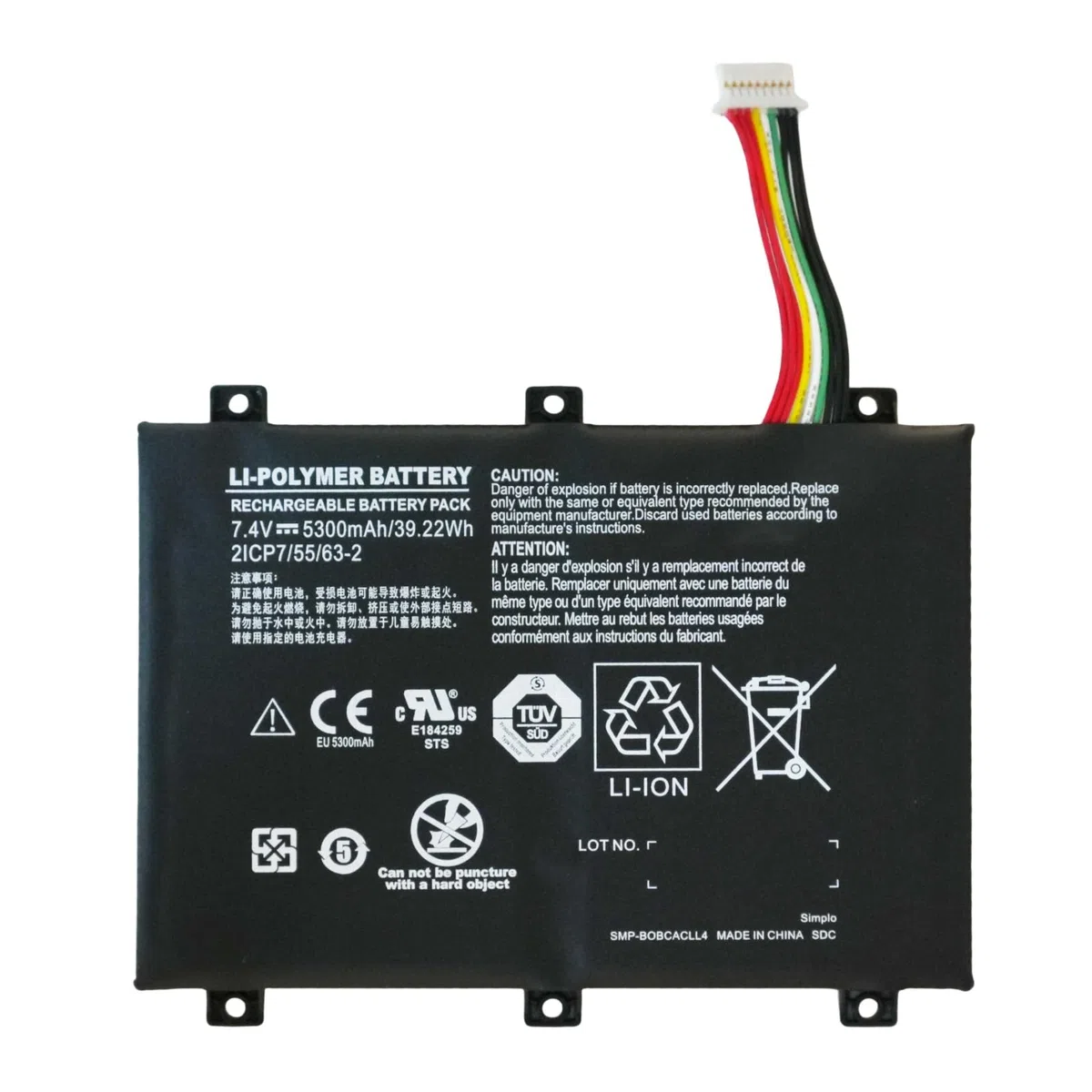 7,4 V 5300 mAh 21-93042-01 SMP-BOBCACLL4 bateria zamienna do Xplore XSlate B10 IX101B2 D10 iX101B1 seria