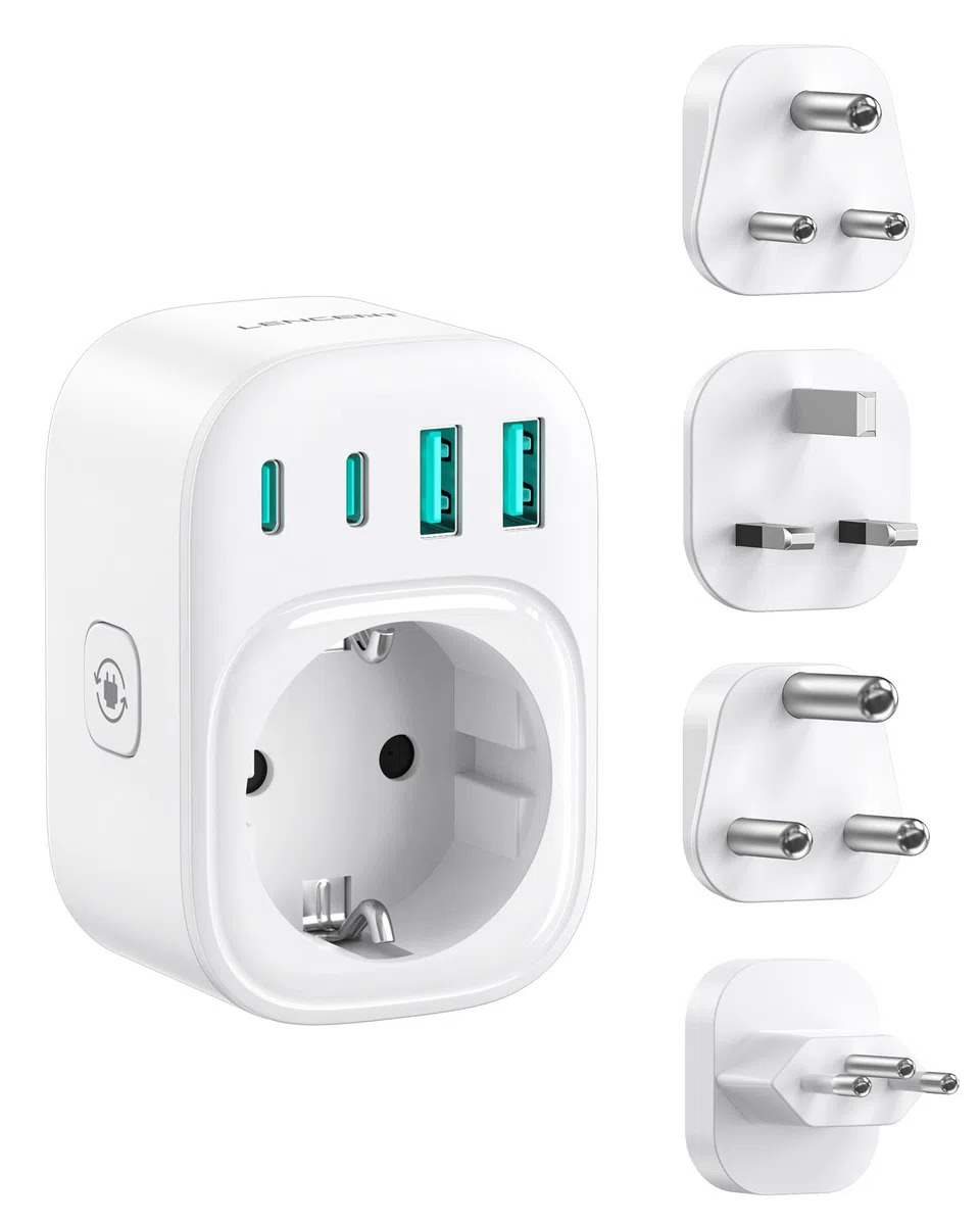 LENCENT Uniwersalny adapter podróżny typu D, G, M, N | adapter podróżny do Anglii, Indii, Sri Lanki, Brazylii, Republiki Południowej Afryki, Hongkongu, Malezji