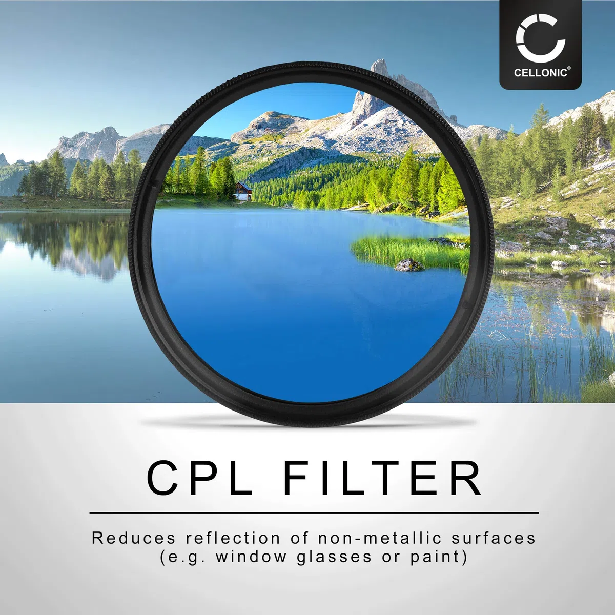 Filtr CPL kompatybilny z Canon EF (Ø 58 mm) obiektyw z gwintem filtra 58 mm - okrągły filtr polaryzacyjny, filtr polaryzacyjny CPL