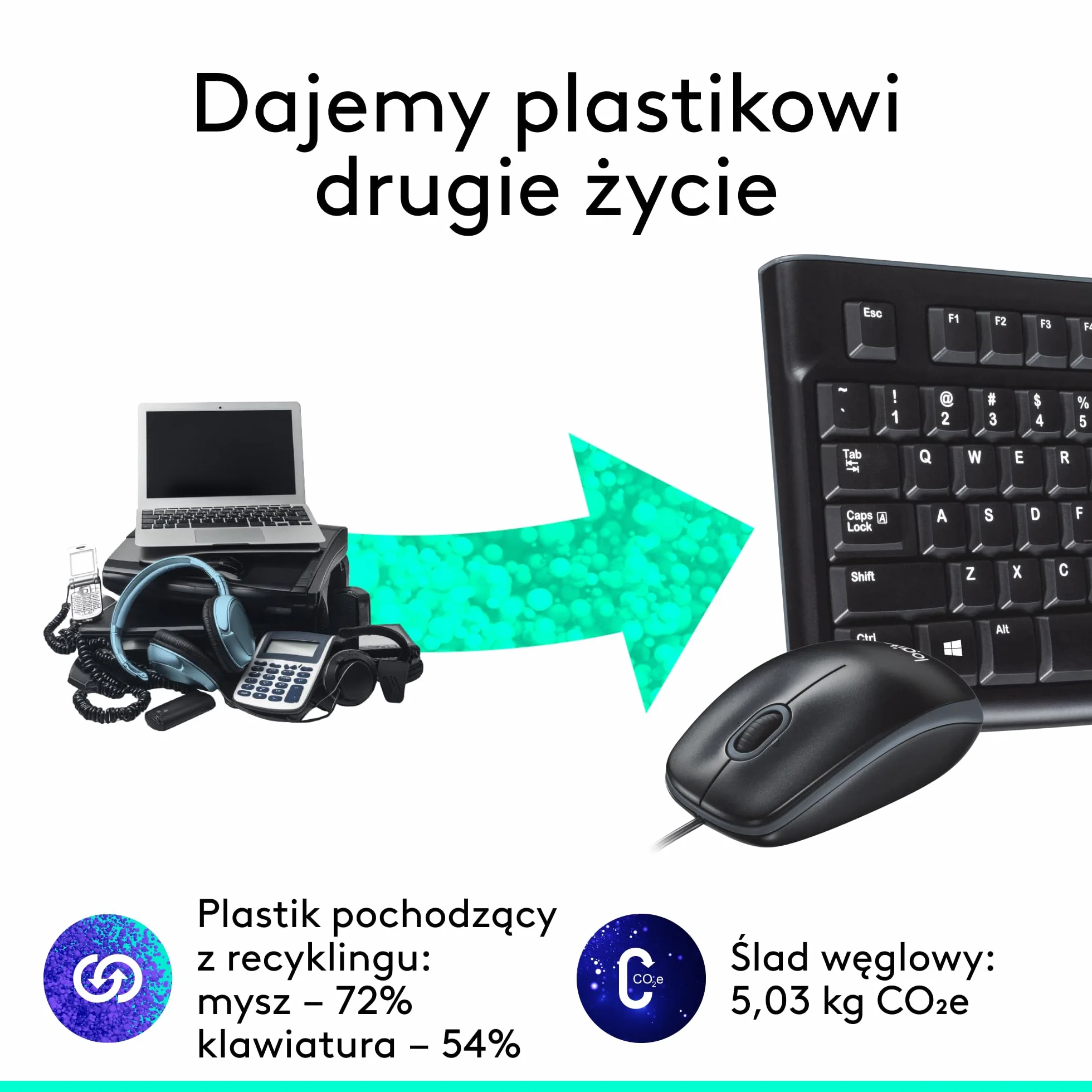 Logitech MK120 Przewodowa Klawiatura i Mysz Combo dla Windows, optyczna mysz przewodowa, pełnowymiarowa klawiatura, USB Plug-and-Play, zgodna z komputerem PC, laptopem, QWERTY układ US Intl - Czarny
