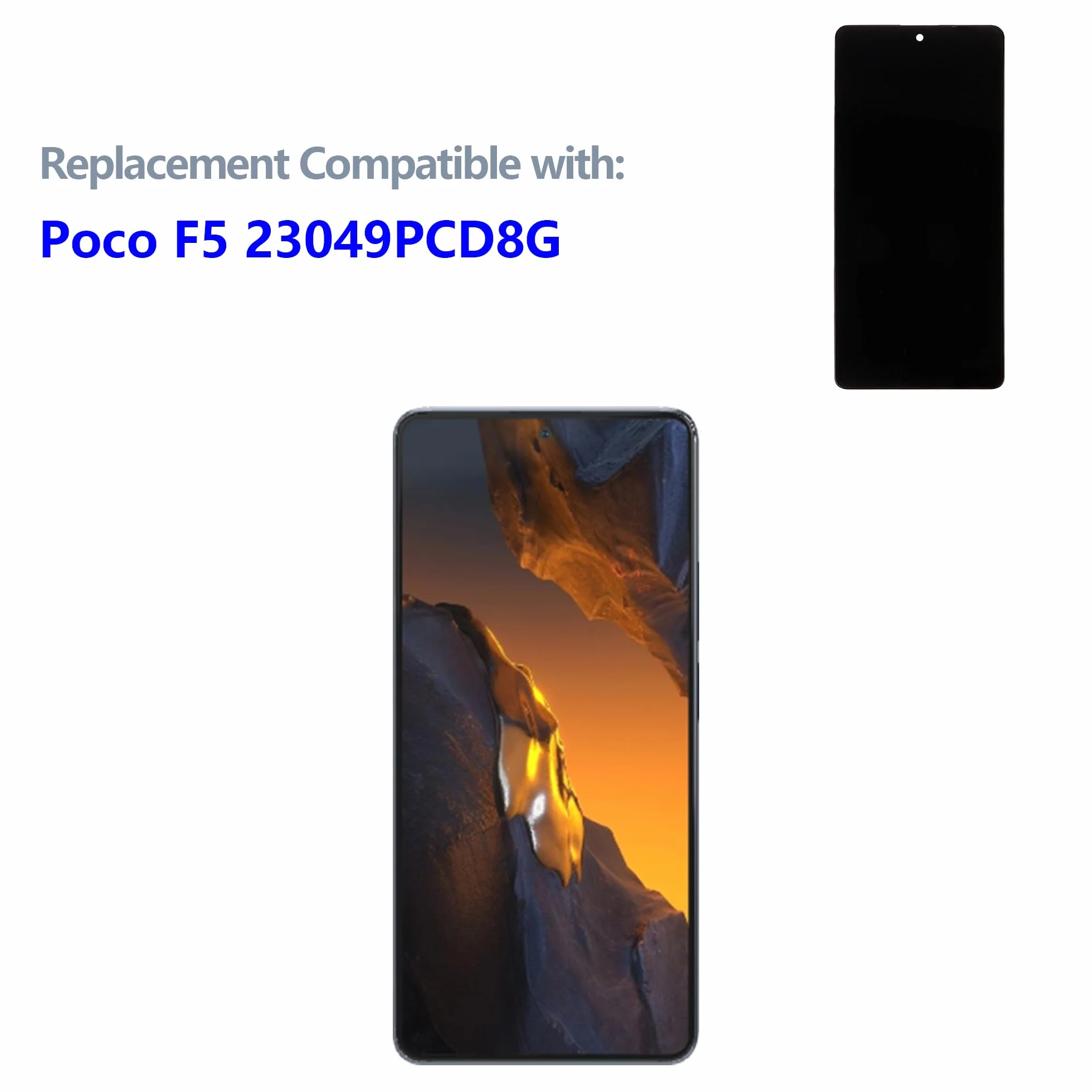 Wyświetlacz TFT 6,67" kompatybilny z Xiaomi Poco F5 23049PCD8G, 23049PCD8I (czarny, bez ramki) (bez odcisku palca), wyświetlacz LCD, ekran dotykowy, digitizer + zestaw narzędzi