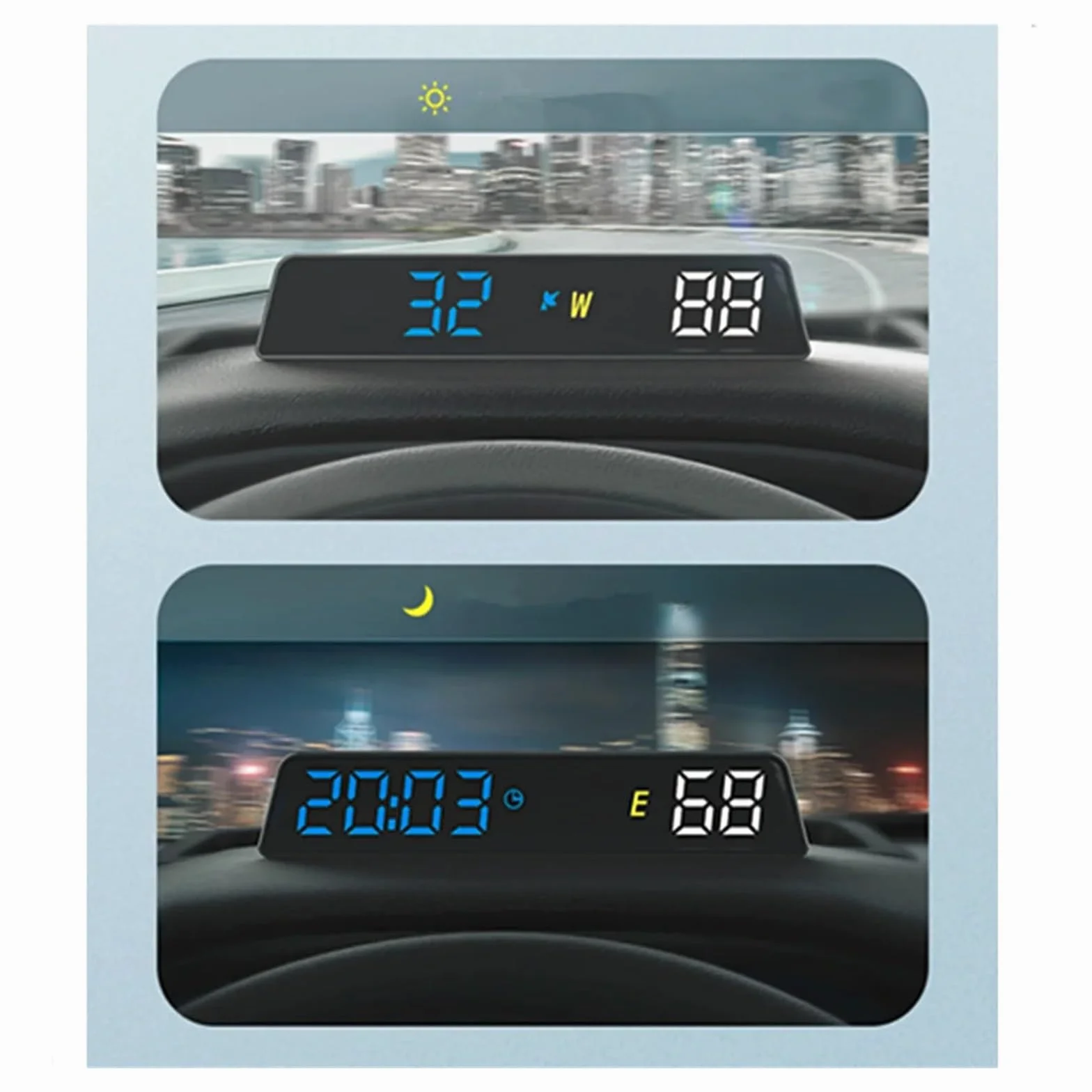 H500G GPS HUD Wyświetlacz Head Up Inteligentny Cyfrowy Miernik Przypomnienia O Alarmie I Start Stop Z Samochodem(Blue-White-B)