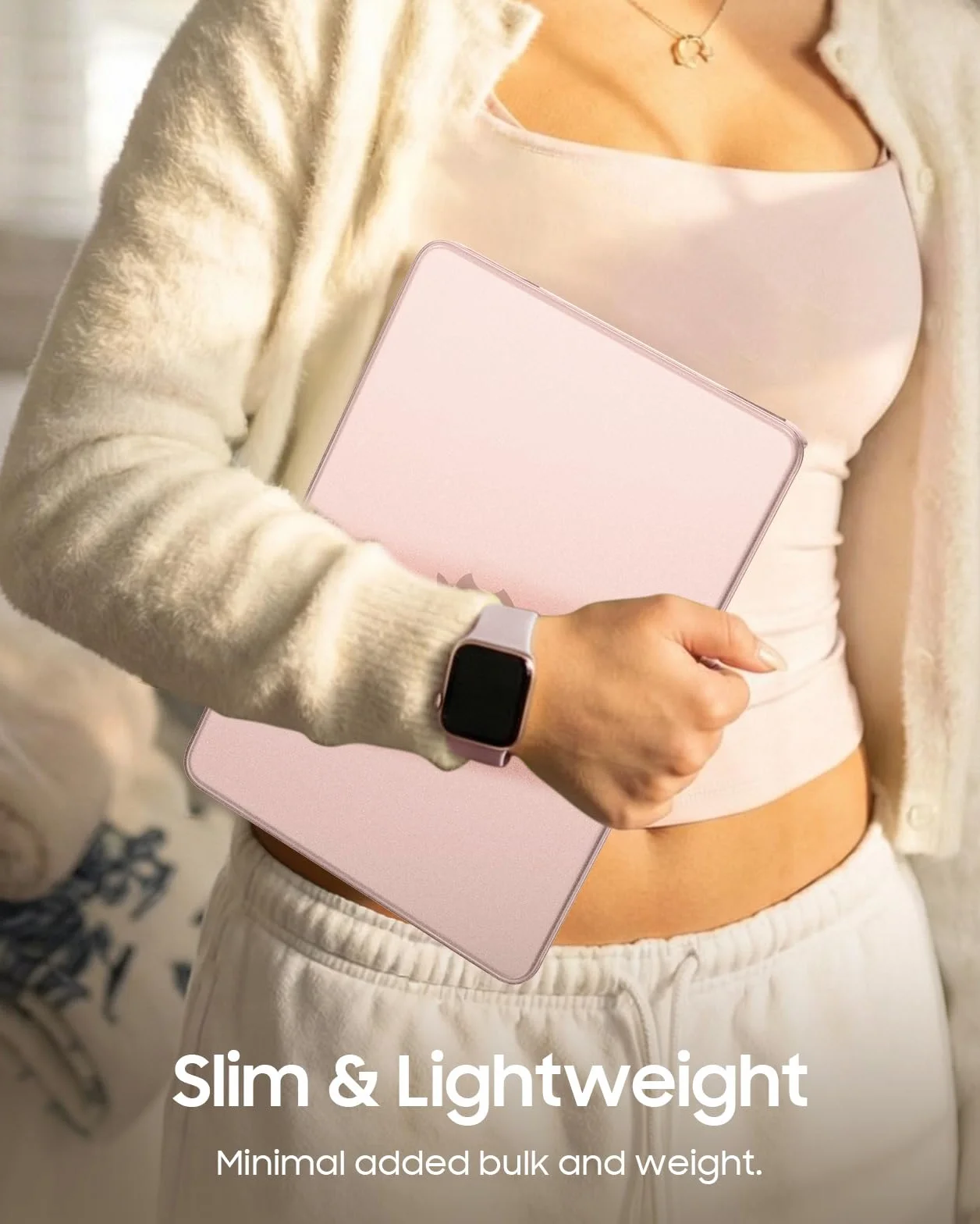 Fintie Etui kompatybilne z MacBook Neo 13 cali A3404 A18 Pro Chip, [100% odpowiada oficjalnemu kolorowi] Premium ultracienkie, matowe, twarde etui, różowe