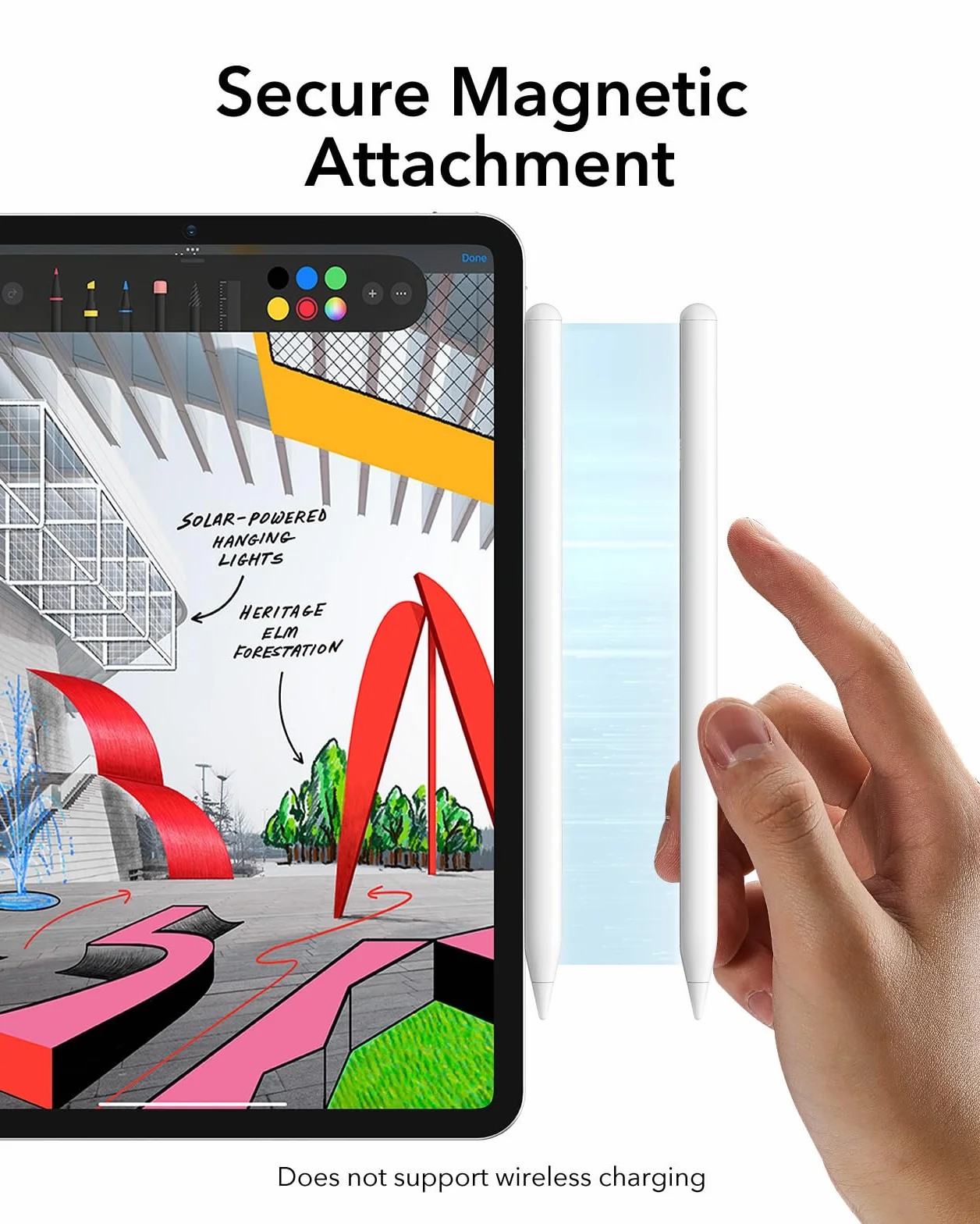 ESR Rysik do iPada 2018-2026 z Tilt Sensitivity i Palm Rejection, kompatybilny z iPad 11/10. Gen, Air 11/13, Pro 11/12.9/13, Mini 6/5, biały