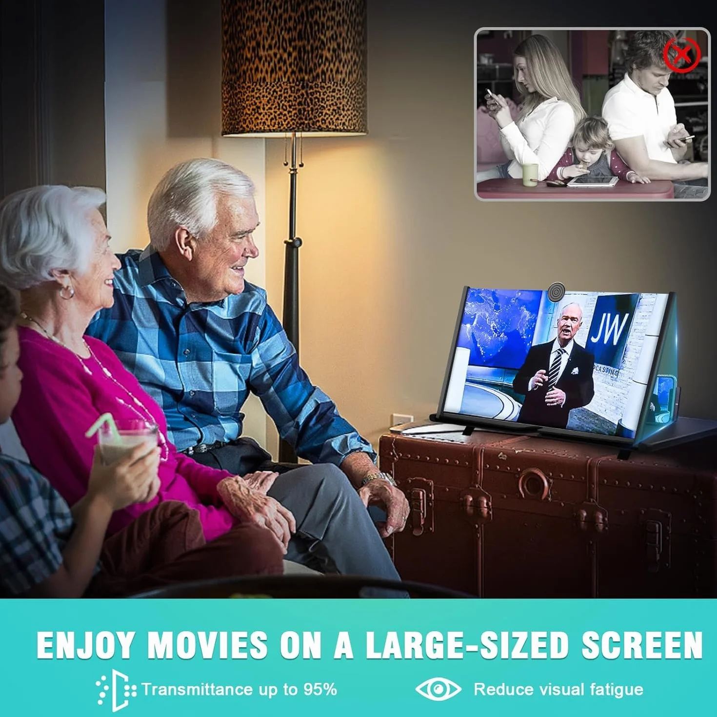 Lupa do telefonu komórkowego 18-calowa 3D HD ochrona przed niebieskim światłem składana