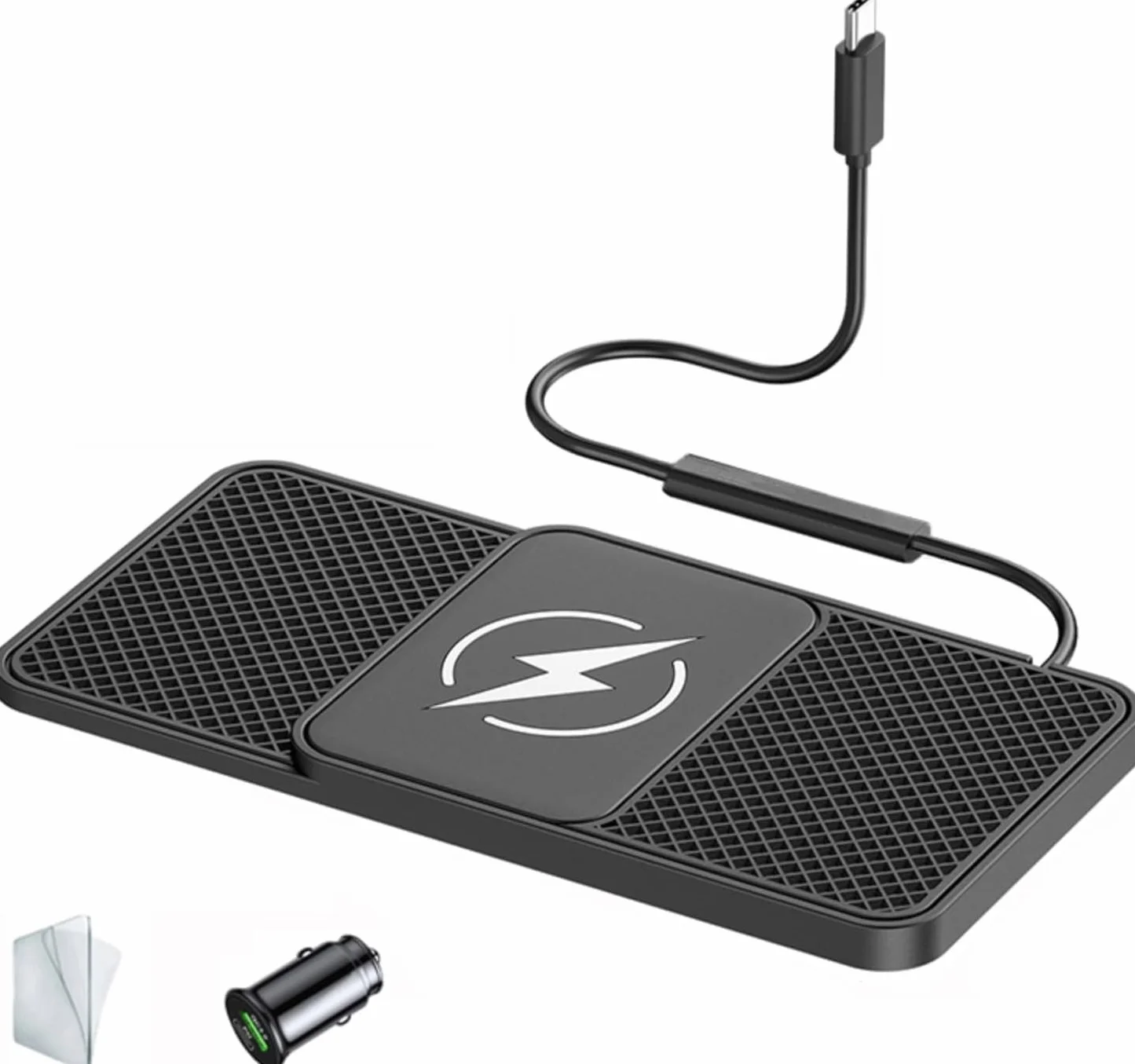 Bezprzewodowa mata do ładowania samochodu do Mercedes Benz Mercedes-EQ EQB 250 300 350, 20 W szybka ładowarka, typ C/USB, ładowarka na deskę rozdzielczą antypoślizgowa mata do ładowania, do deski