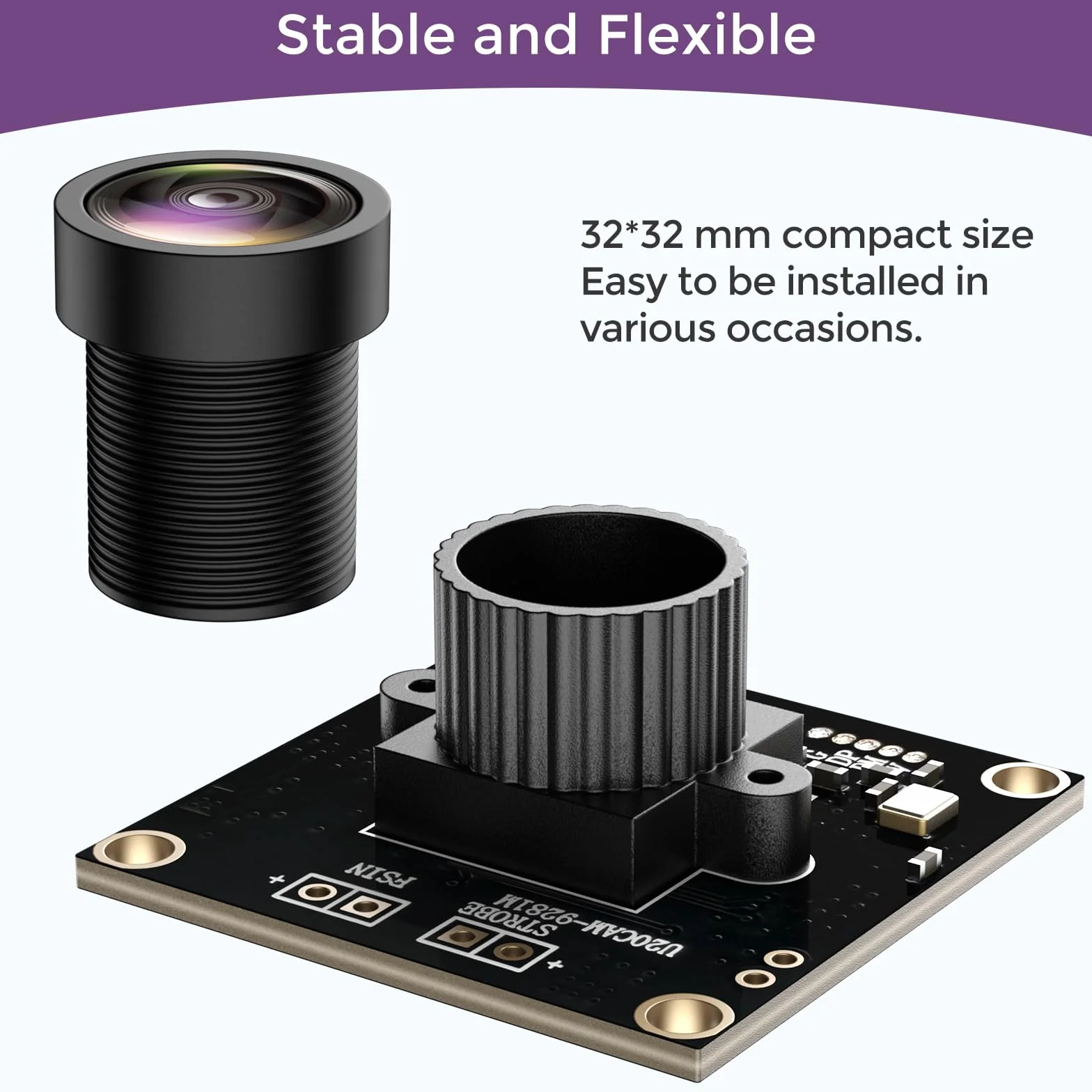 InnoMaker Moduł kamery USB2.0 UVC 1M Global Shutter Sensor Mono OV9281 720p 120fps z sterownikiem UVC triggerem zewnętrznym strobem do Raspberry Pi Jetson Nano Komputery Windows Linux Android Mac OS