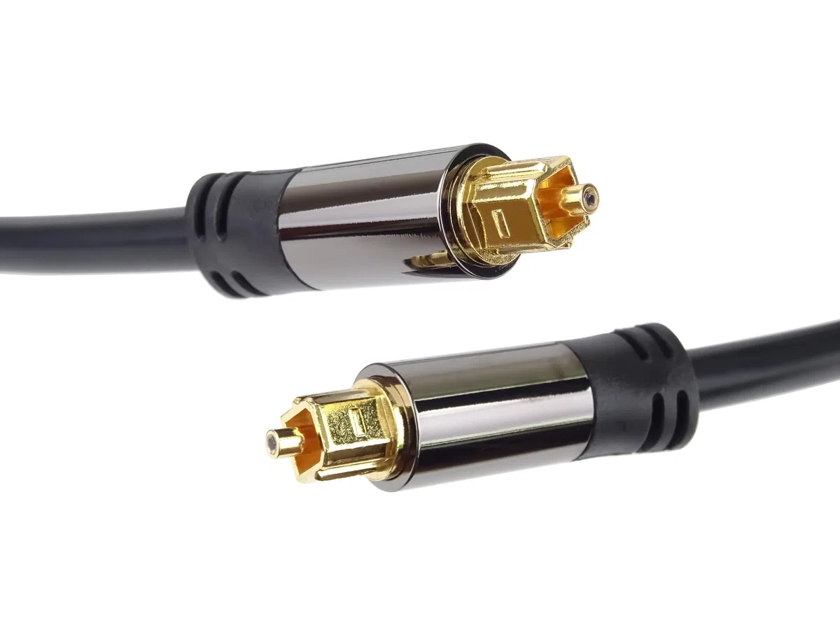 PremiumCord Optyczny Kabel Audio Toslink 3 m, Średnica Zewnętrzna: 6 Mm, Wtyczka Toslink, Kabel Cyfrowy do Zestawu Stereo Hifi Soundable Tv, HQ Audio, Lutowany, Kolor Czarny, Srebrny, Złoty
