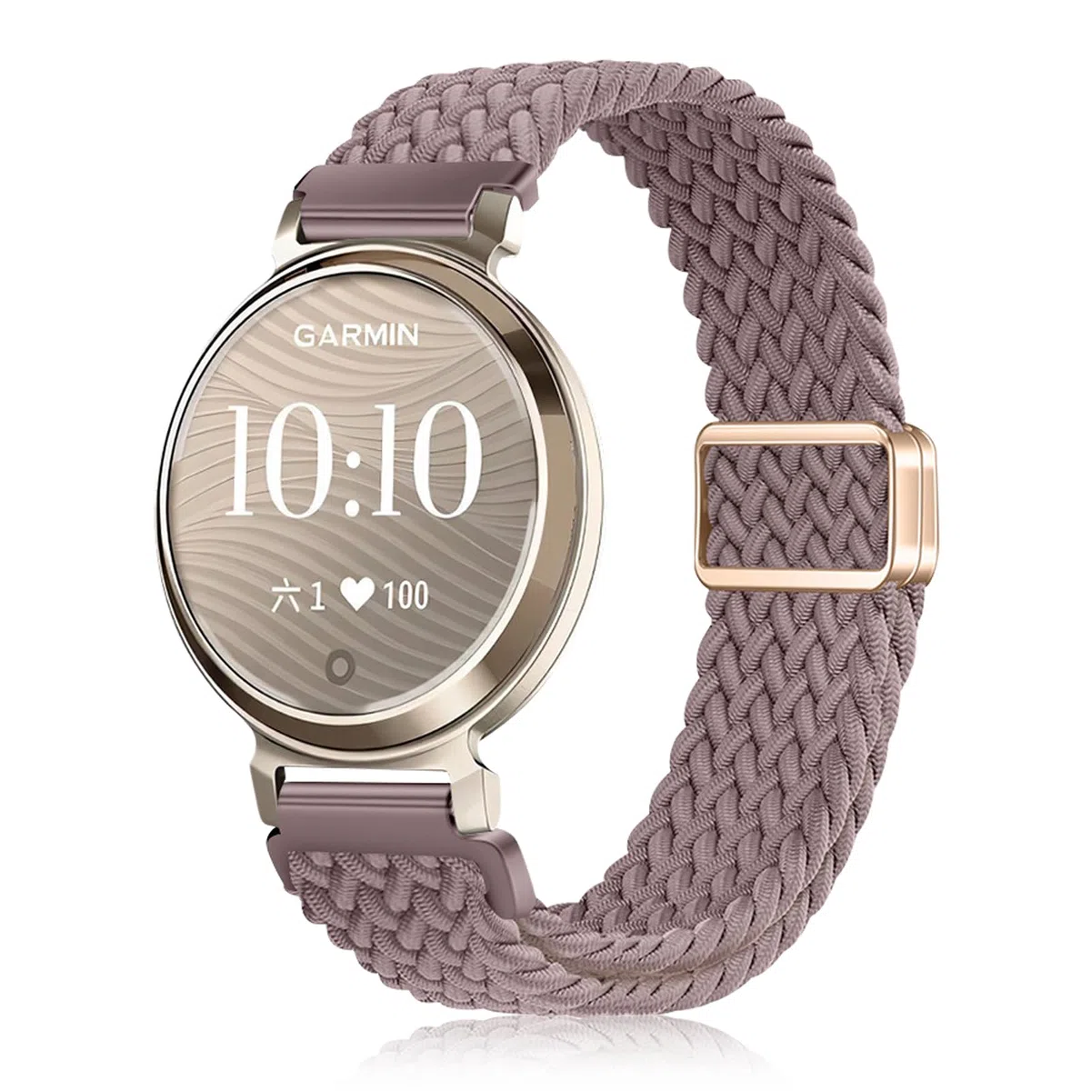 nylonowy pasek kompatybilny z Garmin Lily 2 Active/ 2 Classic, sportowy pasek z magnetyczną klamrą, nylonowy pasek zastępczy do Garmin Lily 2/2 Sport (fioletowy)