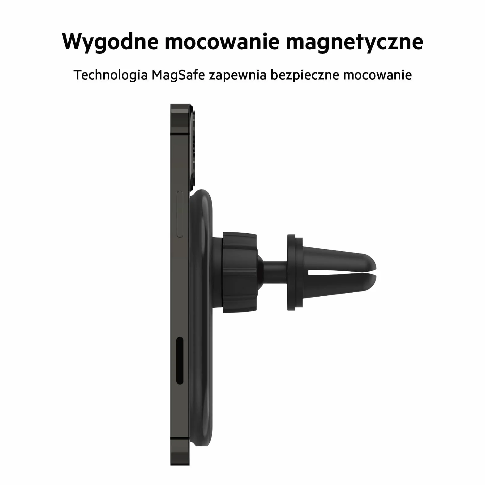 Belkin BoostCharge Magnetyczny uchwyt z ładowarką bezprzewodową zgodny z obsługującymi MagSafe telefonami