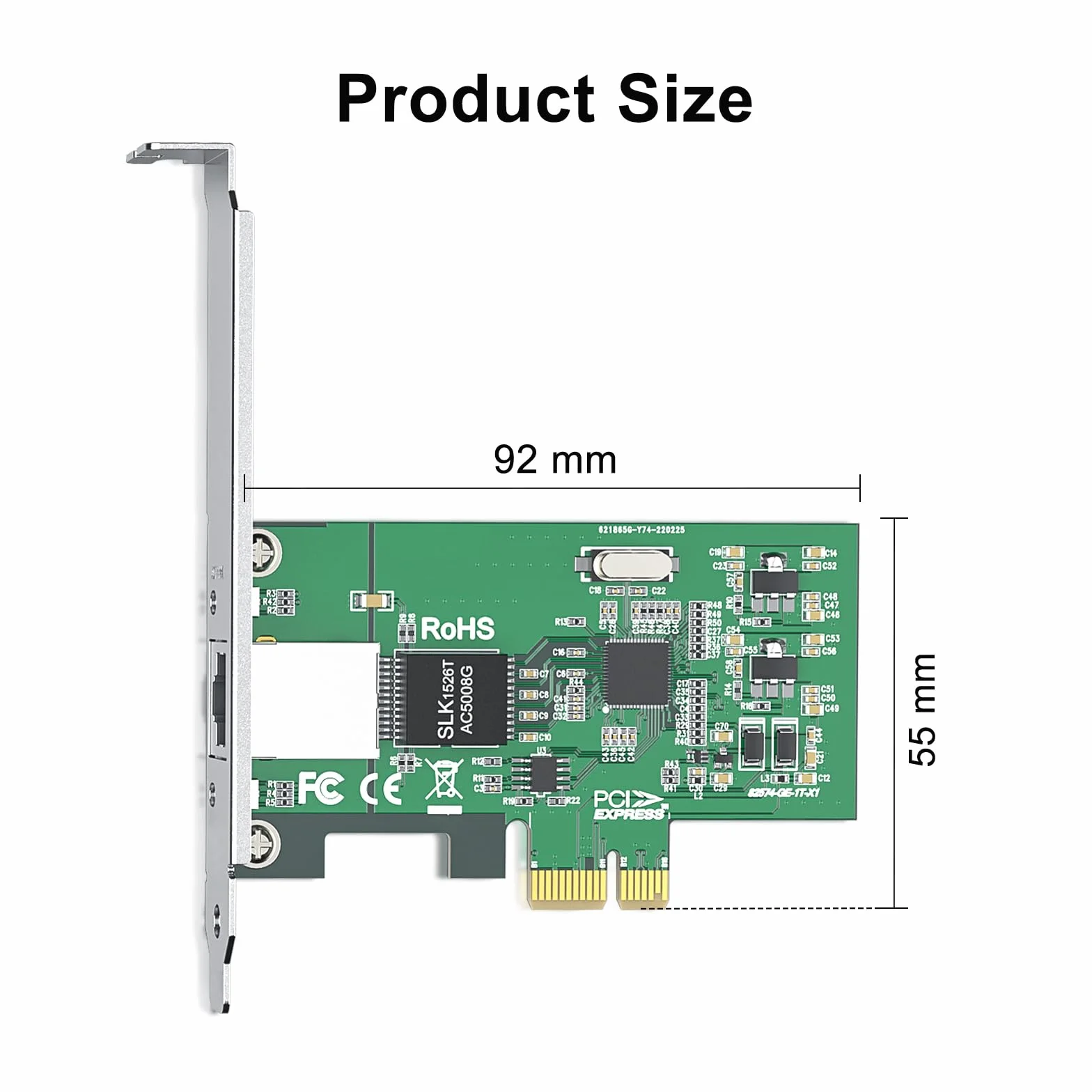 10Gtek 10/100/1000Mbps Gigabit PCI-e adapter sieciowy (NIC) z chipem Intel 82574L | Single Copper RJ45 Port | PCI-e X1 | Porównaj do Intel EXPI9301CT / EXPI9301CTBLK