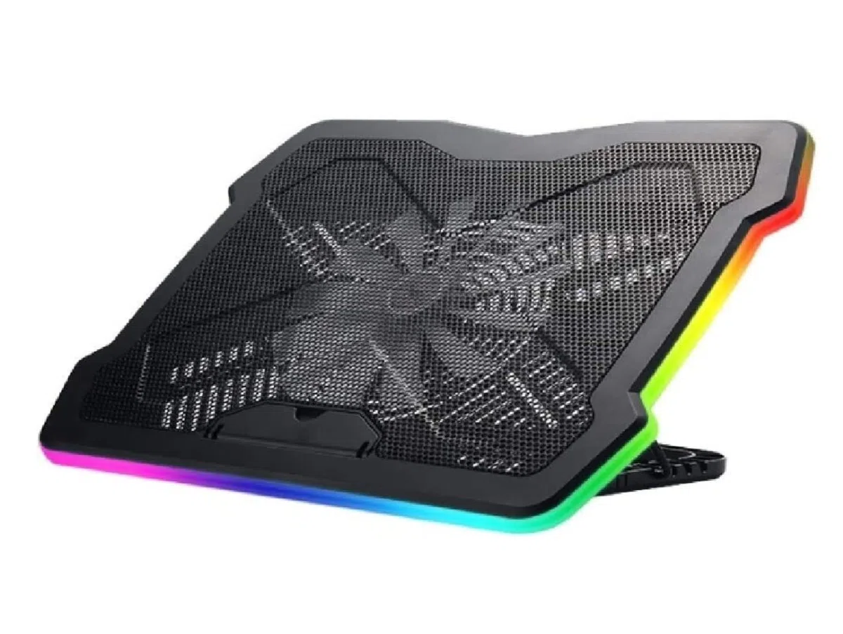 Chłodnica do Laptopa Podkładka Chłodząca Do Laptopa RGB Z Podświetleniem LED Gaming Laptop Cooler Wentylator USB Bardzo Stabilna Cicha Podstawka Pod Kompatybilna 17" Stojak na laptopa,Wentylowany