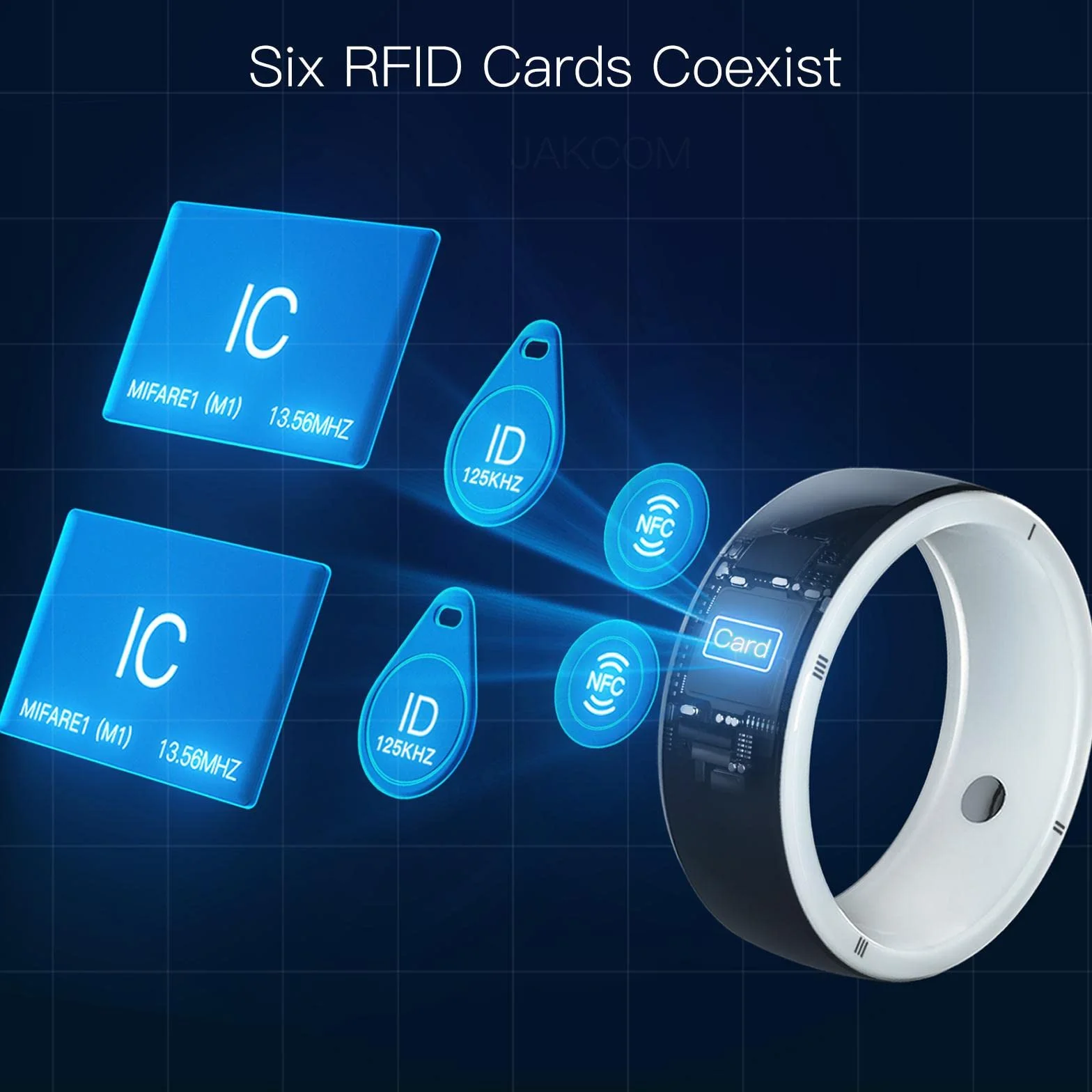 R5 SMART RING Nowe urządzenie do noszenia Wbudowane 6 kart RFID i 2 kamienie zdrowotne