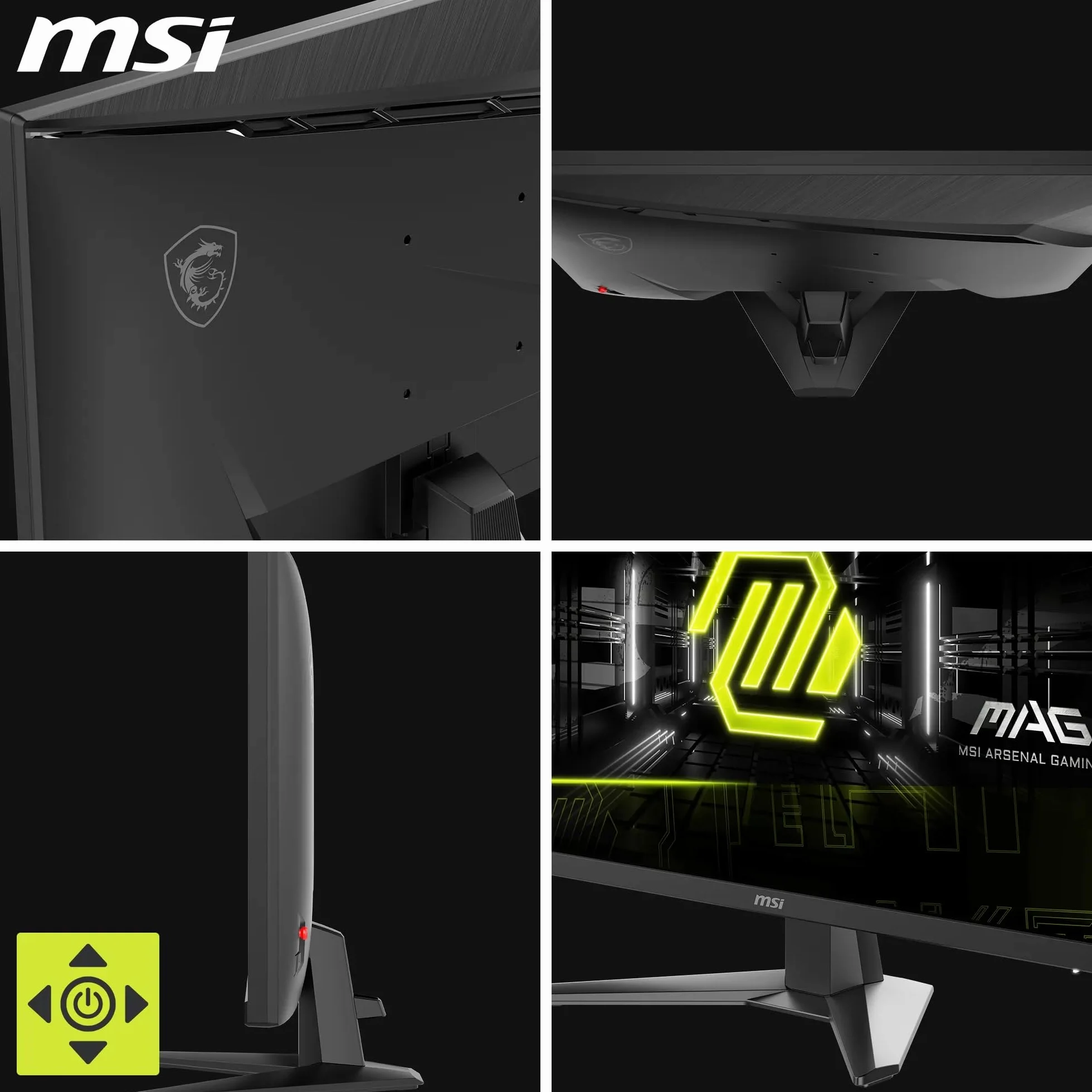 MSI Mag 272F Monitor Gaming 27", FHD 1920x1080, 200Hz, 0,5ms, HDR Ready, AMD FreeSync Premium, Eye Care, AI Vision, HDMI 2.0b, DP 1.2a, regulowany uchwyt nachylenia, mocowanie VESA, czarny