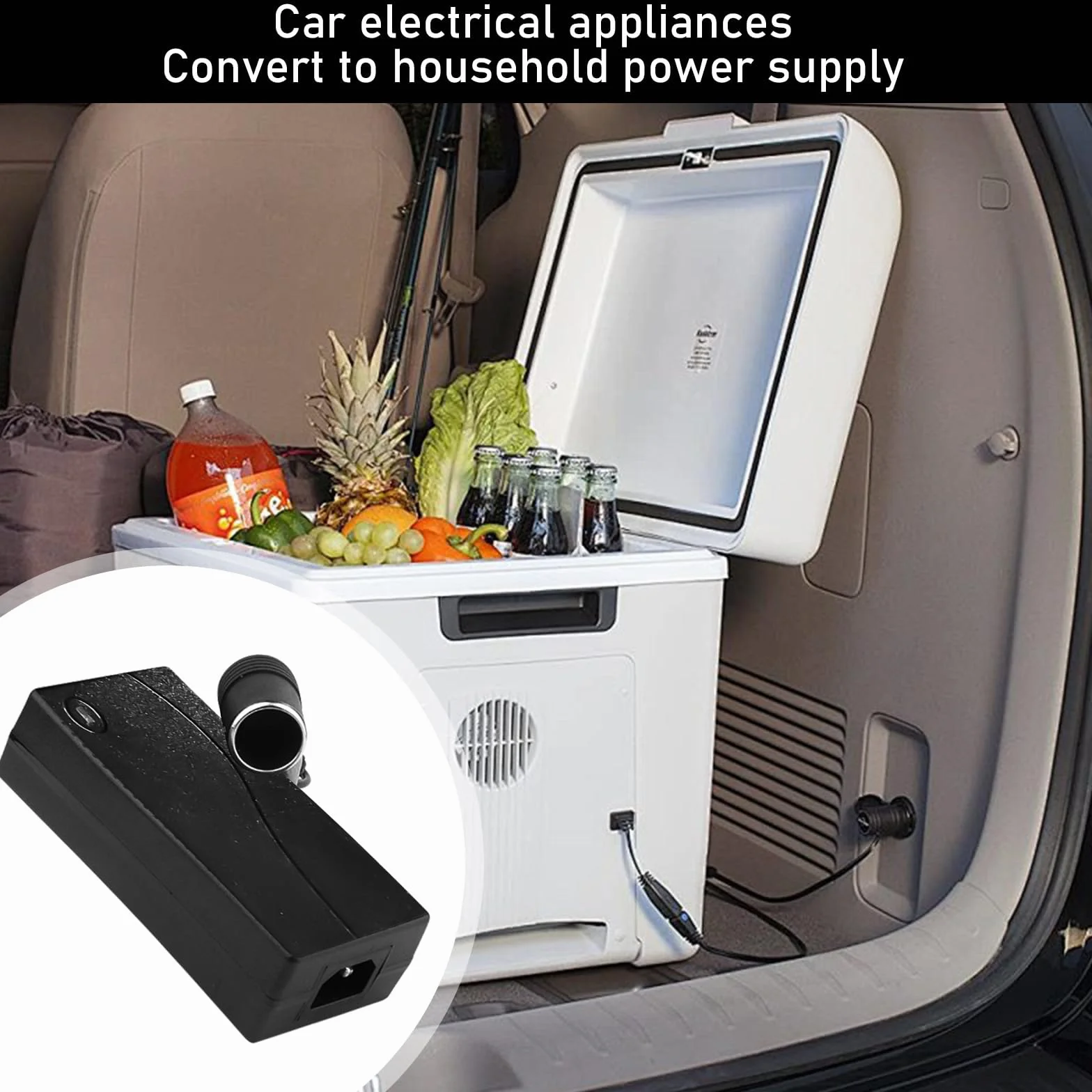 Adapter sieciowy do samochodu, 180 W, 15 A, 230 V na 12 V, adapter do gniazda zapalniczki samochodowej, lodówki, sprężarki, pompowania opon, zasilacza, falownika, adaptera.