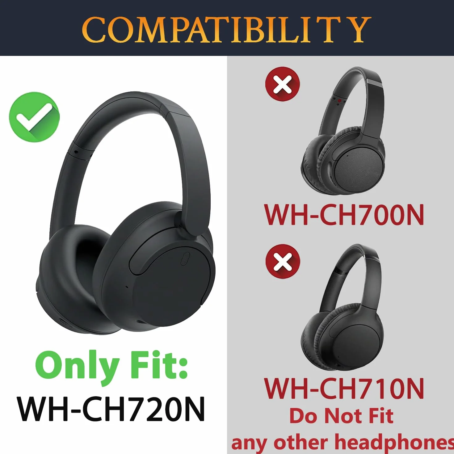 SOULWIT Części zamienne do zawiasu obrotowego pałąka na głowę do Sony WH-CH720N (WHCH720N) bezprzewodowych z redukcją szumów słuchawek, plastikowy uchwyt do mocowania akcesoriów