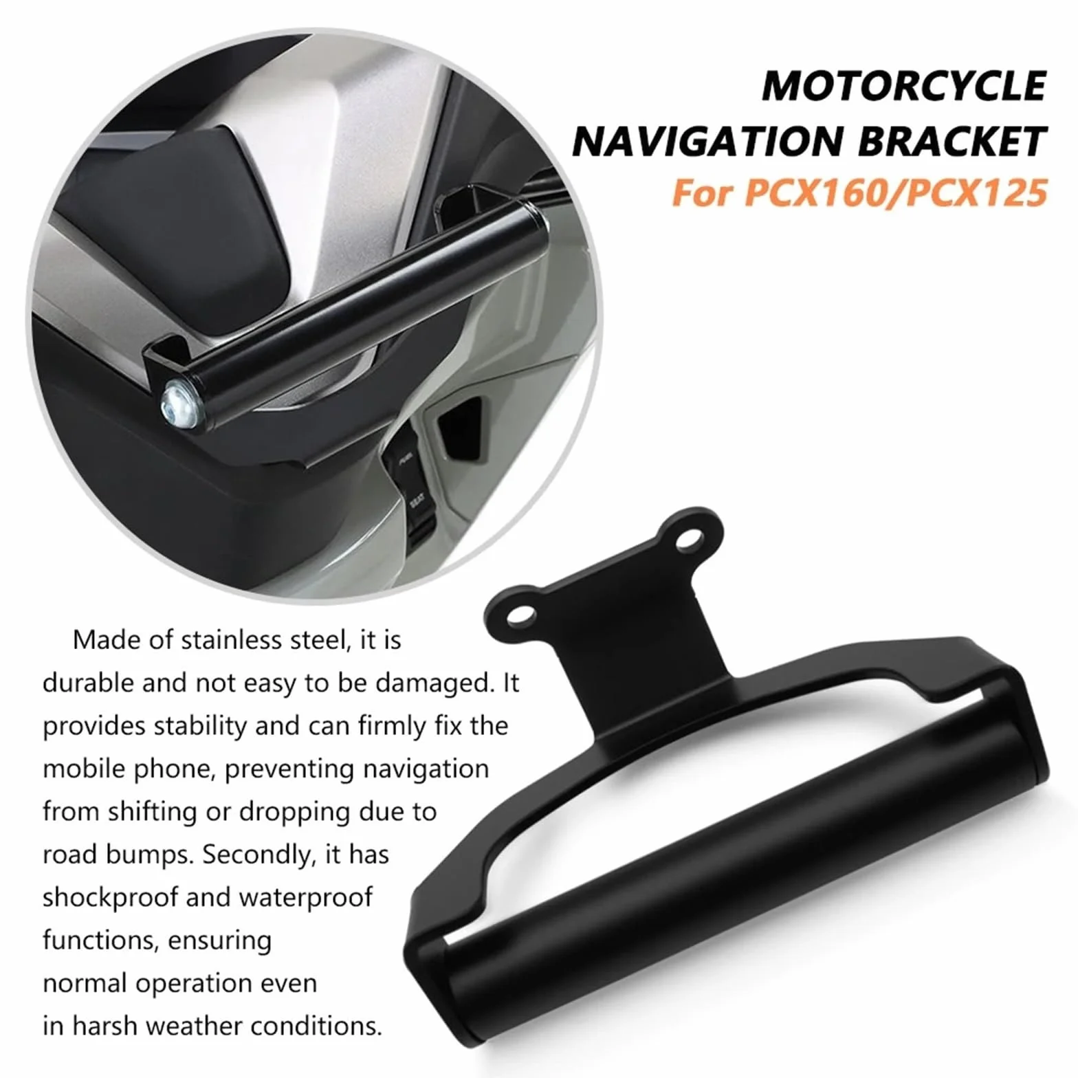 Uchwyt na telefon komórkowy do motocykla, uchwyt na nawigację GPS, pasuje do PCX160, pasuje do PCX125 2025 Uchwyt do nawigacji GPS