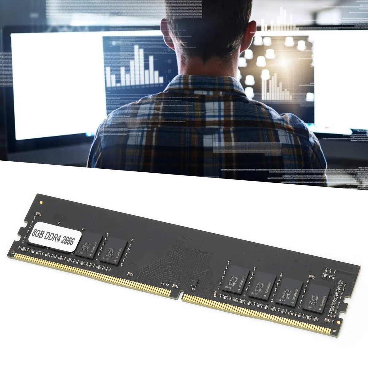Zunate Moduł pamięci RAM DDR4, 8 GB 2666 MHz PC4-19200 / 16G 2400 MHz PC4-2666 V pamięć RAM do komputerów stacjonarnych, w pełni kompatybilny z / (8 GB)