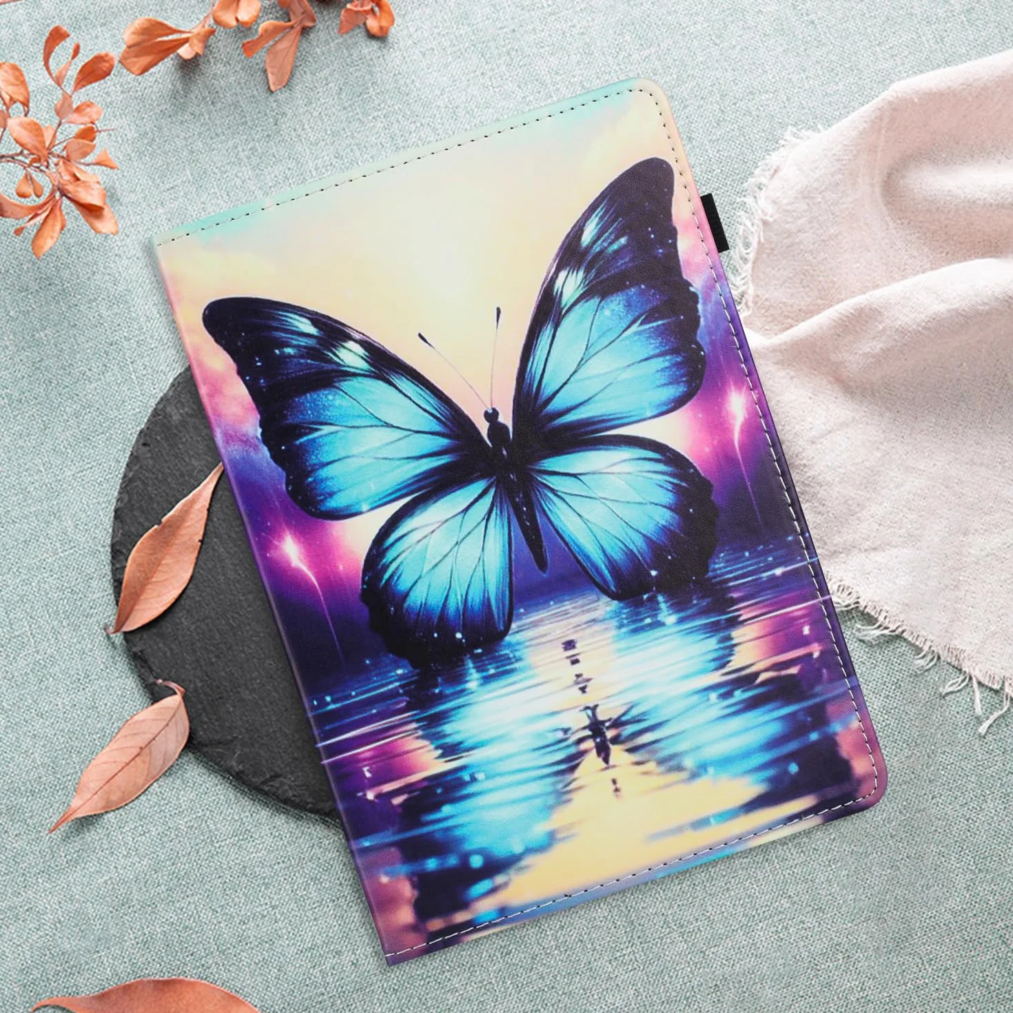 Etui do Samsung Galaxy Tab A11+ 11 cali 2025 SM-X310/SM-X315 LTE/SM-X236 PU skórzany rękaw magnetyczny stojak pokrowiec portfel tablet etui ochronne do Galaxy A11 Plus cień motyl