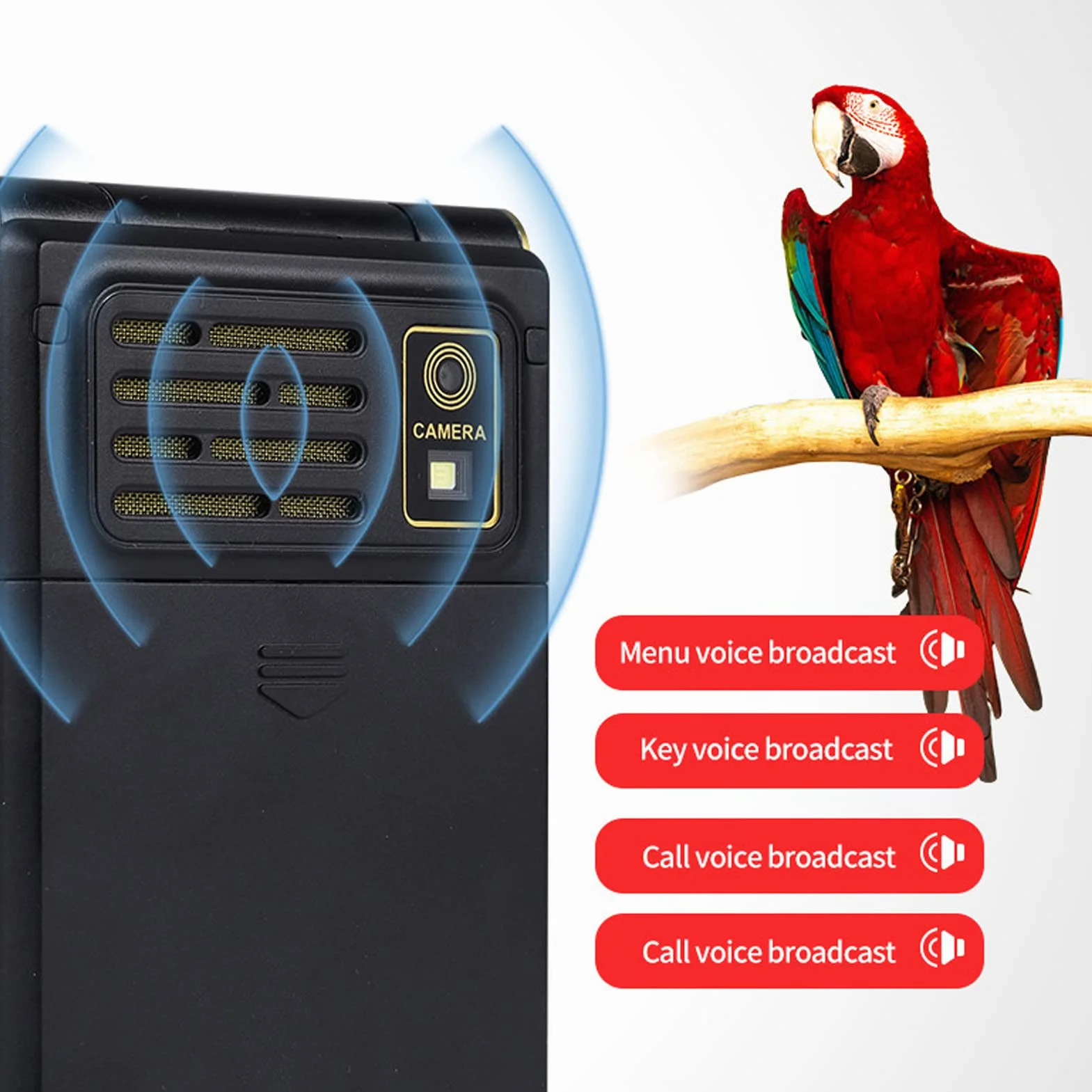 Starszy Telefon z Klapką, Odblokowany Telefon Komórkowy 3G SOS z Dużymi Przyciskami GSM Telefon z Klapką 2.8 Cala LCD i Wystające Przyciski Telefon Komórkowy Jednoprzyciskowe Wybieranie(Złoto)