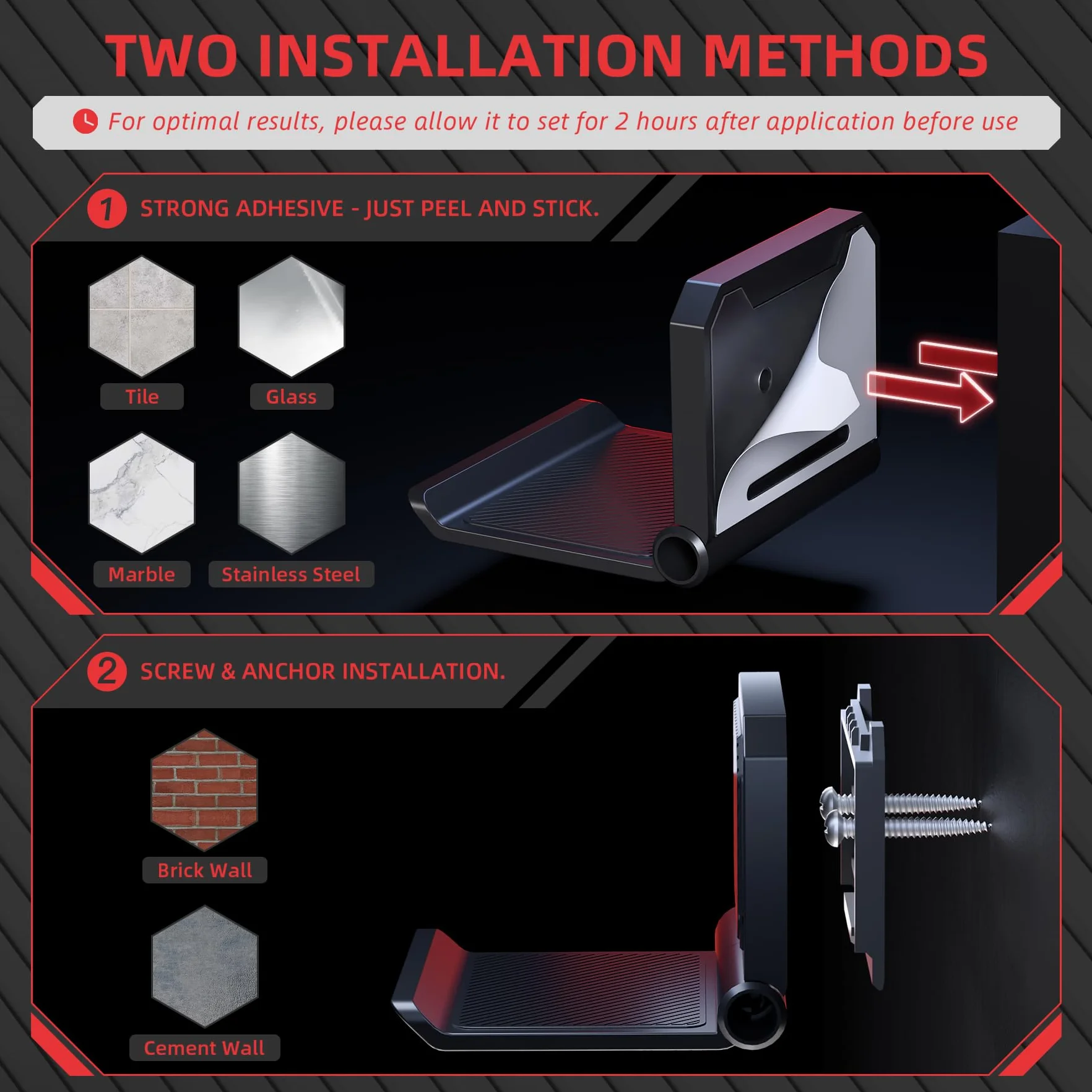 PlayVital FOLD Stojak na Kontroler do ps5 Uchwyt Ścienny Stojak do Xbox Series X/S,do Switch Pro Wieszak na Słuchawki do Xbox Wireless Headset,for Pulse 3D Headset-Czarny(4 Zestaw)