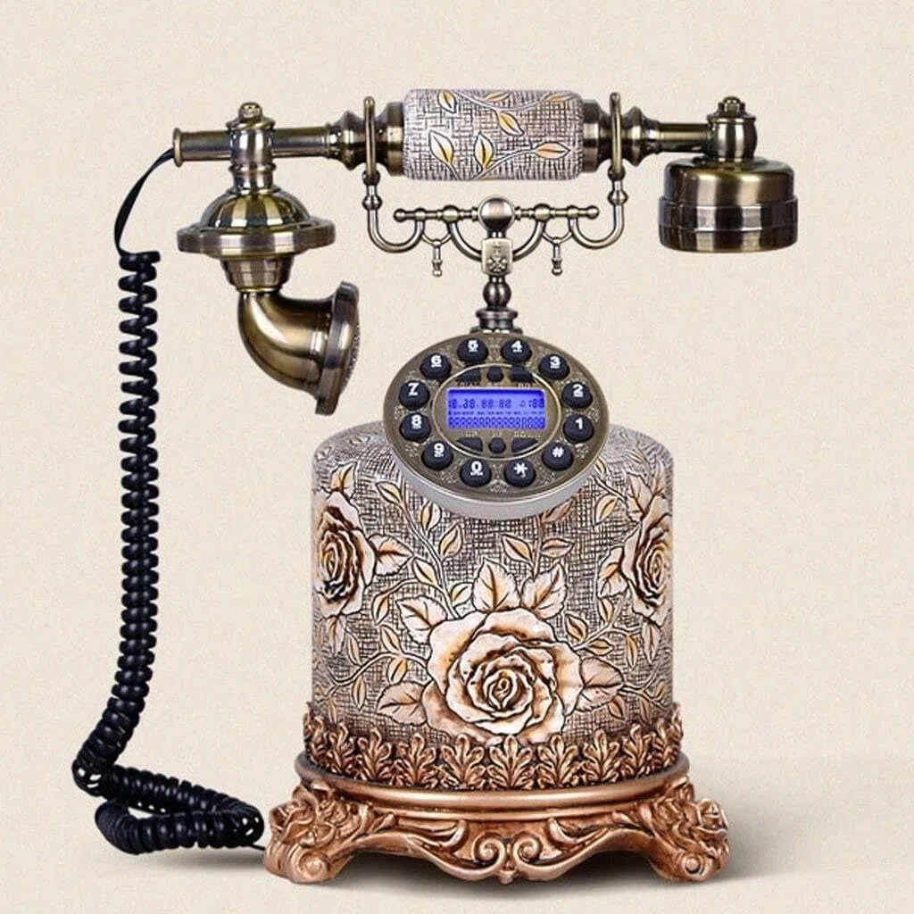 Kreatywny, Retro, Europejski, Antyczny Telefon Stacjonarny Z Siedziskiem – Klasyczny, Przewodowy Telefon Stacjonarny Do Domu, Biura I Wystroju Wnętrz – Stylowy, Zaby