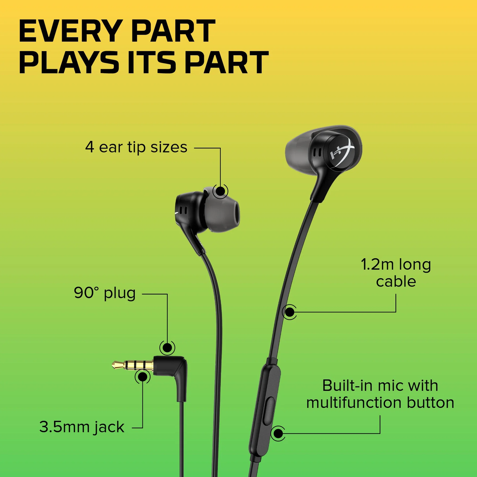 HYPERX Cloud Earbuds II Gaming Earbuds z mikrofonem, czarne