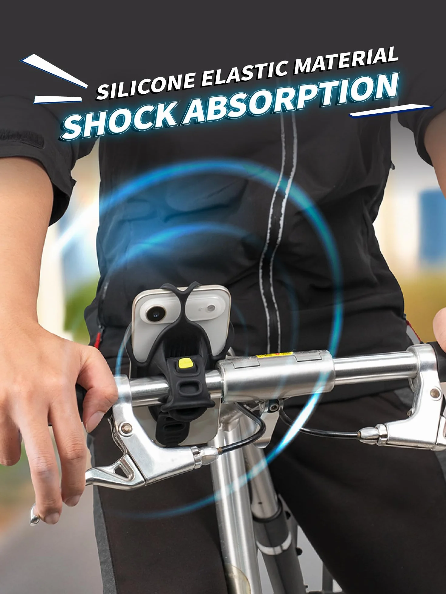 BONE Bike Tie 6, uchwyt na telefon rowerowy na kierownicę, silikonowy uchwyt odporny na zarysowania z podwójnym stabilnym paskiem i kompaktową konstrukcją, uniwersalny uchwyt rowerowy MTB kompatybilny