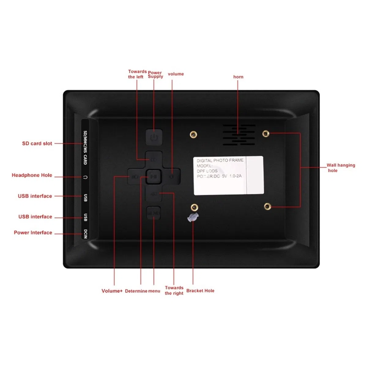 7 Cal Cyfrowa Ramka Na Zdjęcia HD 800x480 LED Inteligentny Elektroniczny Album Fotograficzny LCD Ramka Na Zdjęcia MP3 MP4 Odtwarzacz Muzyczny Z Pilotem Easy Share(Black)