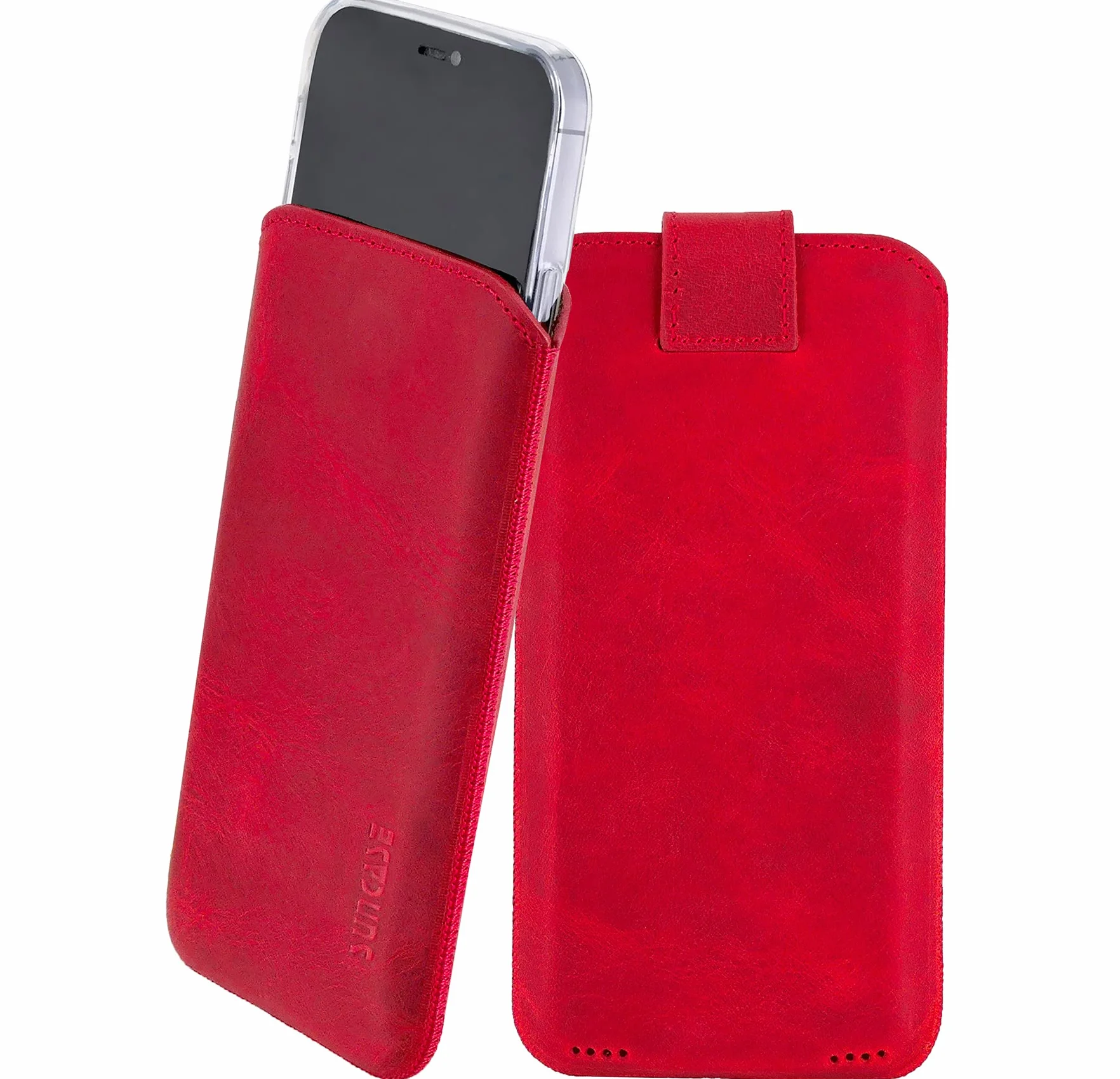 Suncase Etui kompatybilne z iPhone 14 Pro Max (6,7") ochronne z funkcją wyciągania, antyczna czerwień