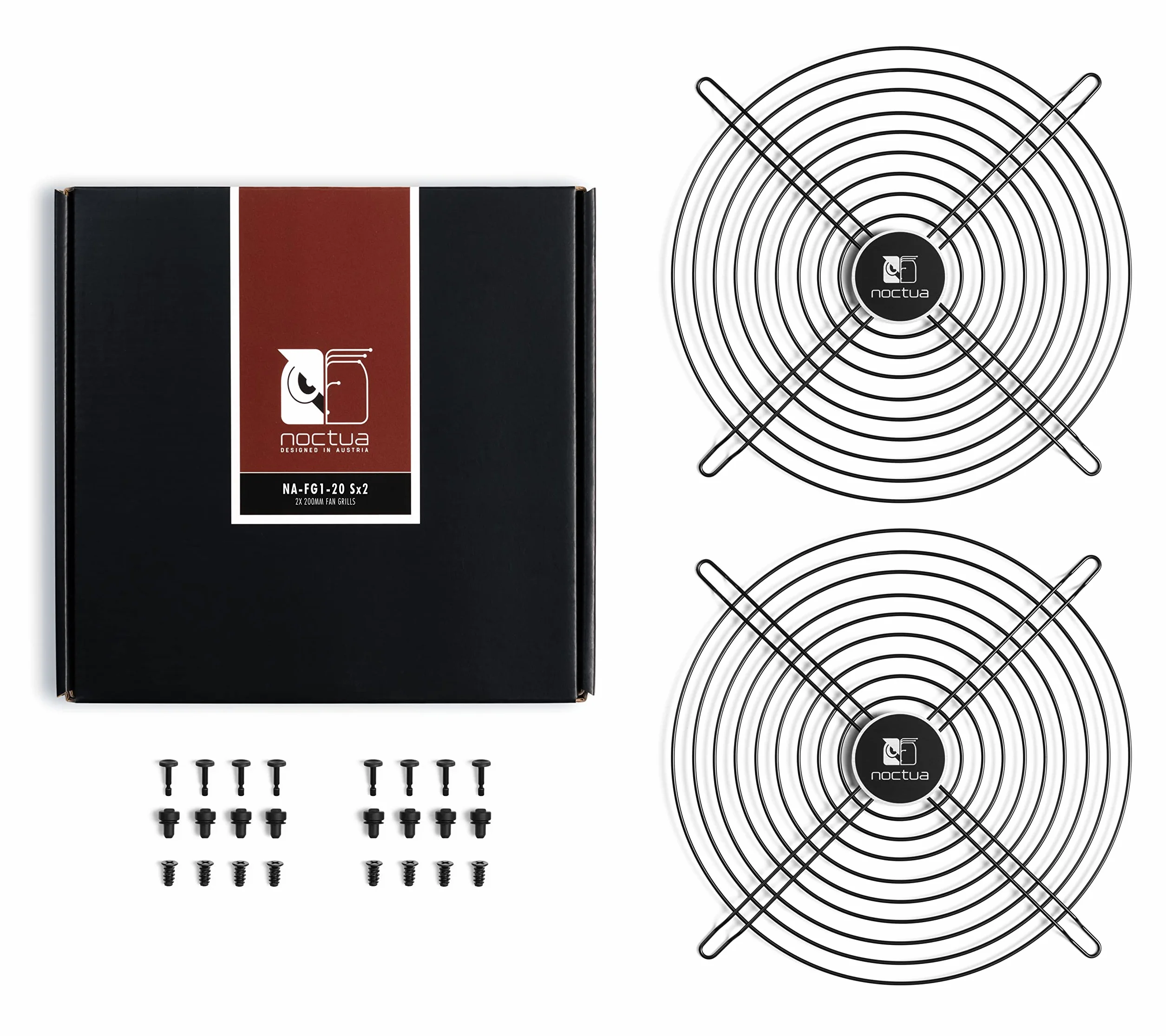Noctua NA-FG1-20-Sx2, Osłony Wentylatorów 200 mm (Zestaw 2 Sztuk, Czarne)