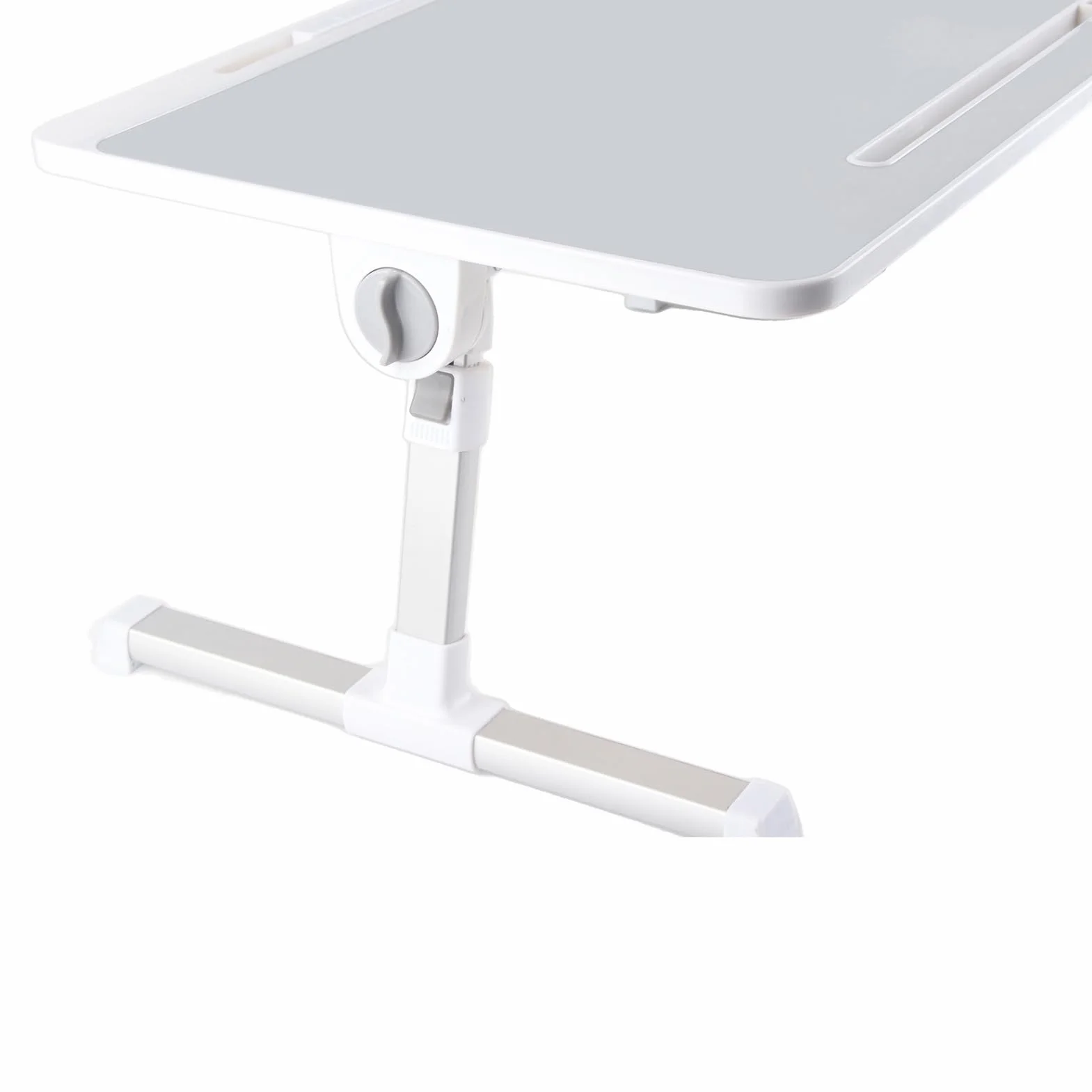 Regulowany, Składany Stolik Nocny na Laptopa ze Stopu Aluminium z Obrotowym Pulpitem, Przenośna Podstawka na Laptopa do Pisania, Pracy, Czytania w Pokoju Wieloosobowym, 23,6 X 15,7 Cala